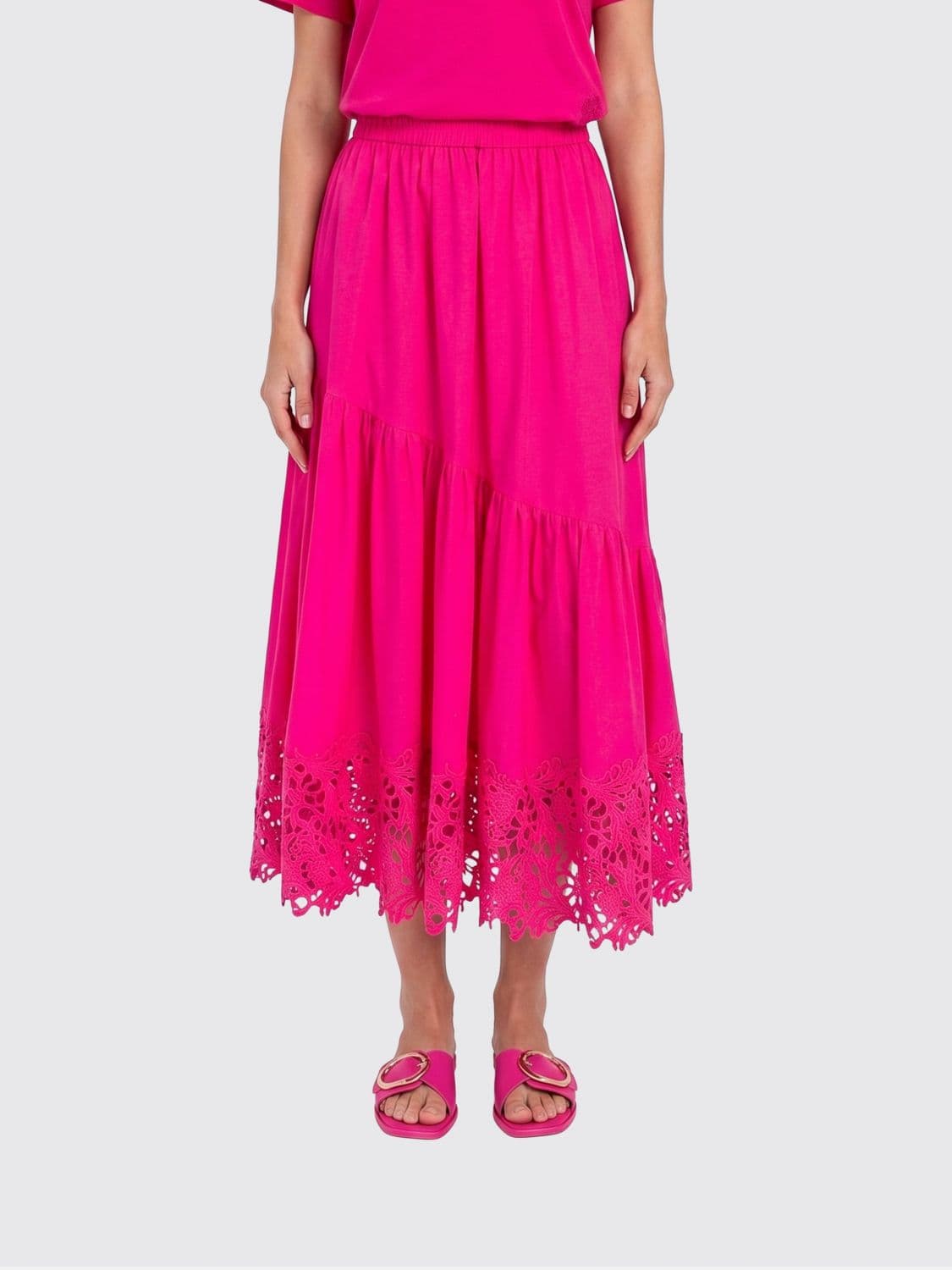 Twinset U & b Cotton Skirt with Embroidery