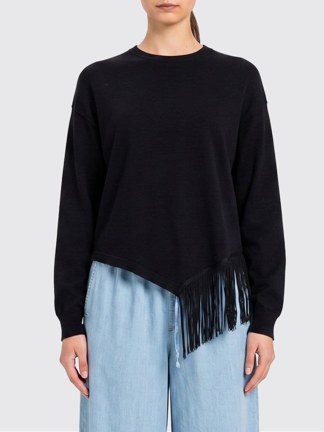 Twinset U & b Viscose Knit Top with Fringes