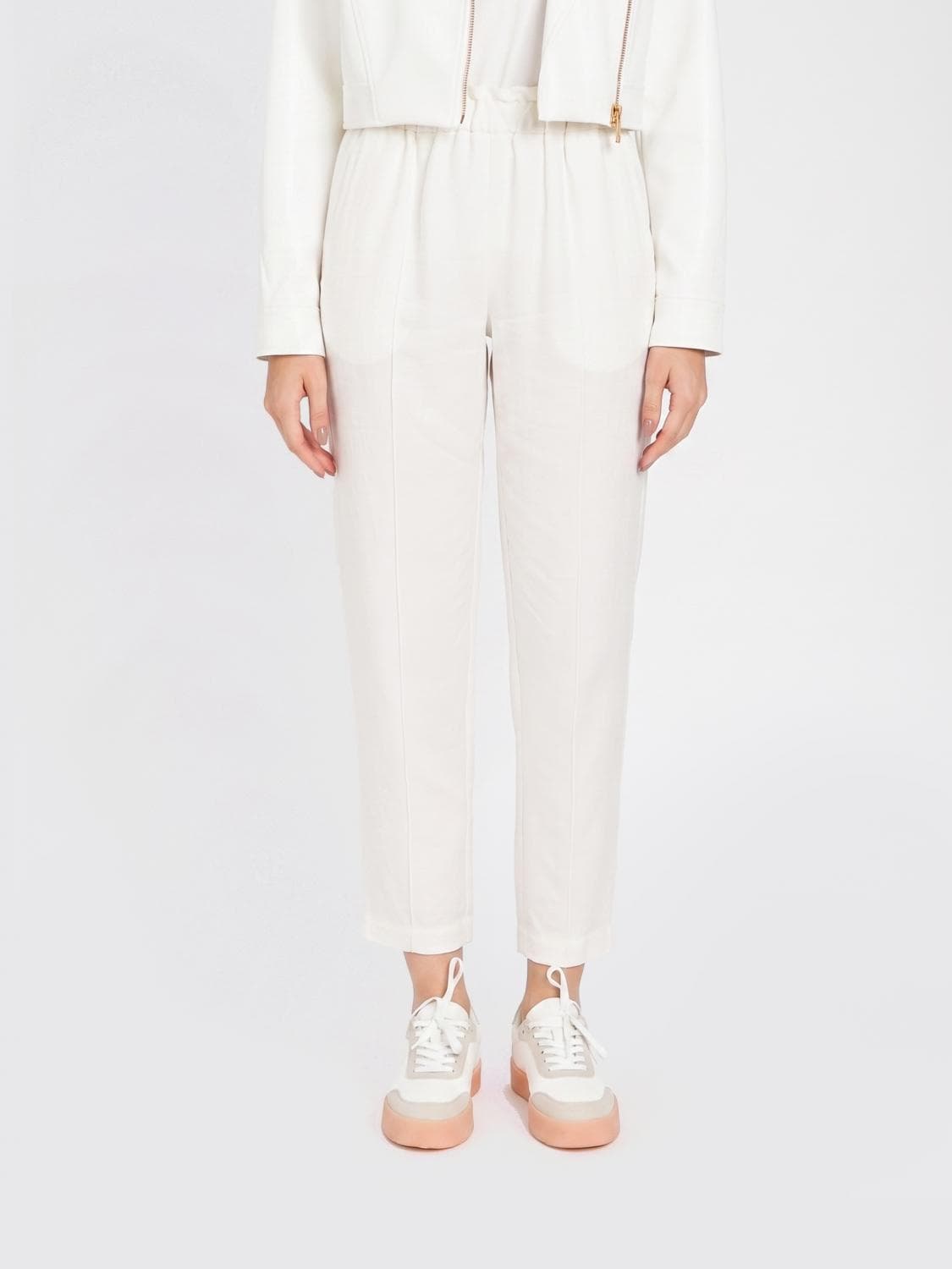 Twinset U & b Linen Blend Slim Fit Trousers