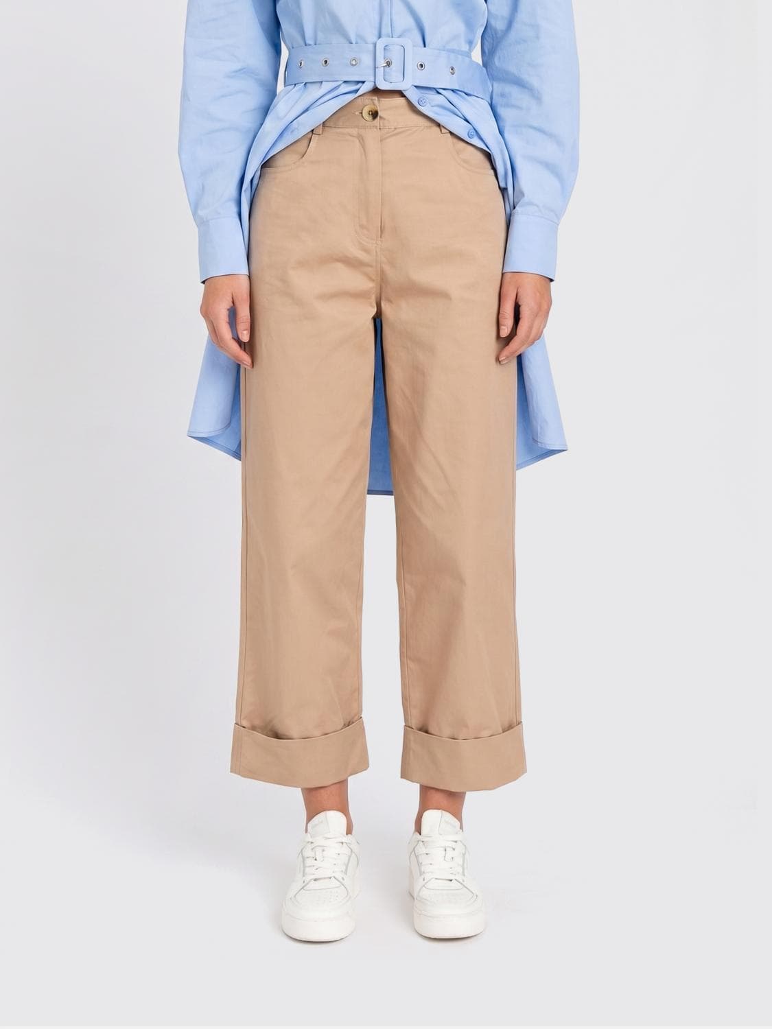 Twinset U & b Cotton Cropped Trousers