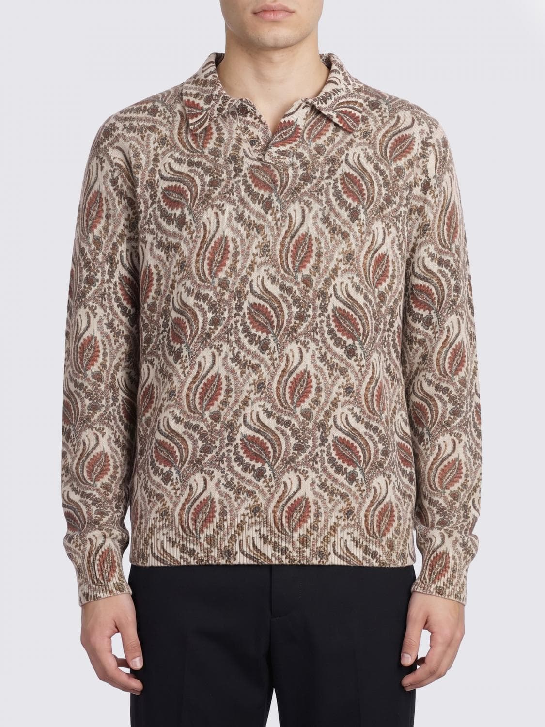 Etro Jacquard Wool Polo Shirt