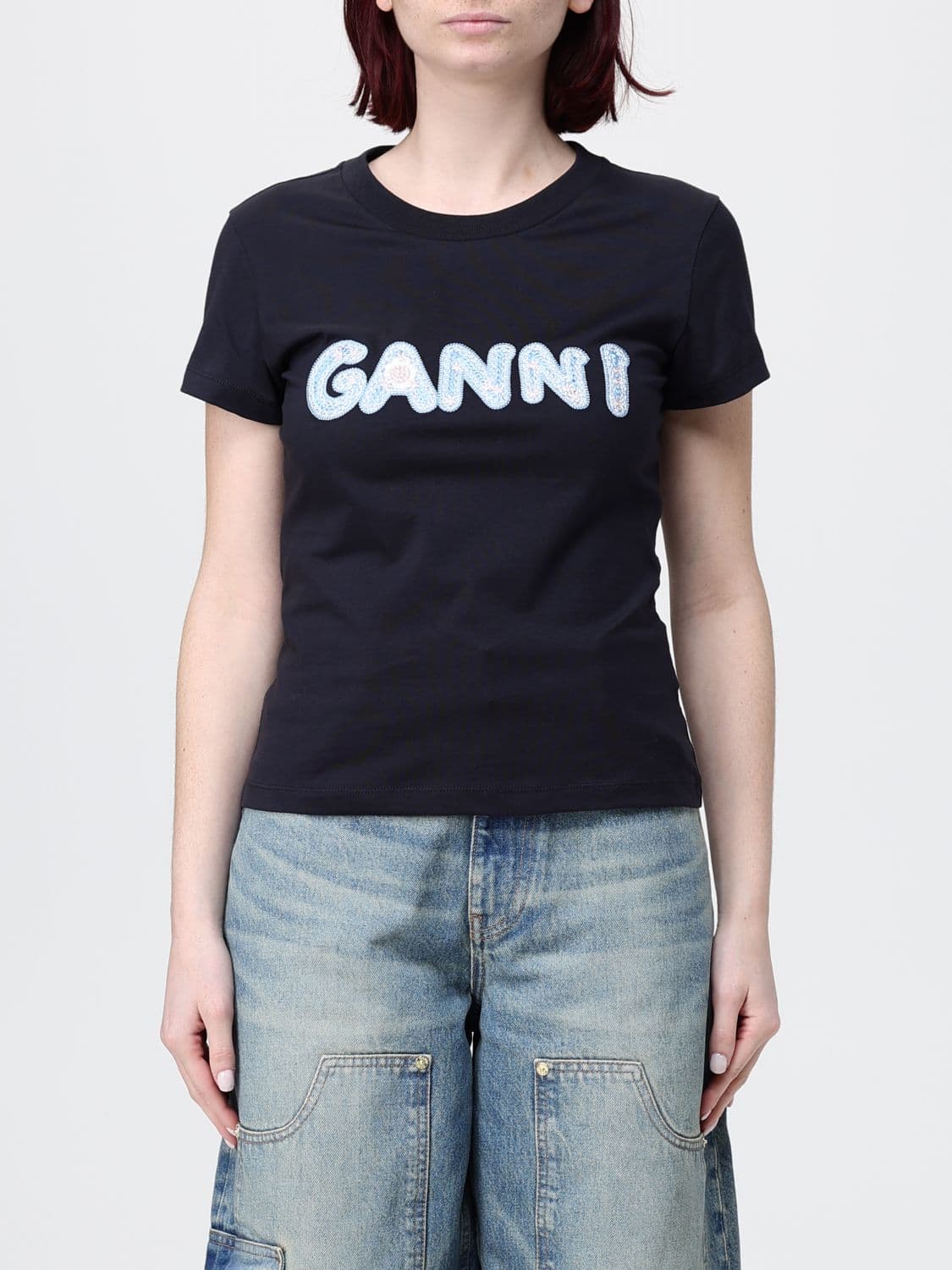 Ganni Organic Cotton T-shirts with Logo