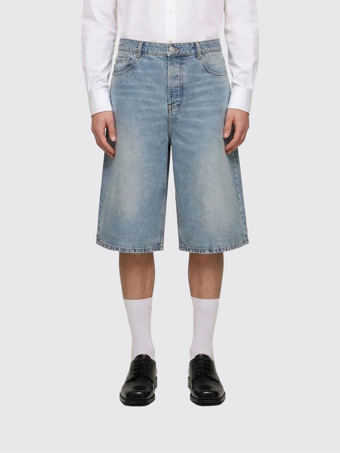 Ami Paris Cotton Denim Shorts