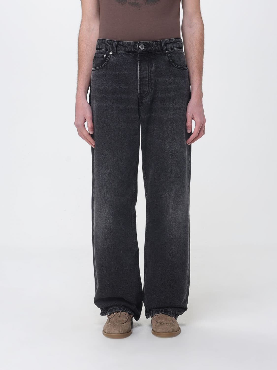 Ami Paris Cotton Denim Wide-Leg Jeans