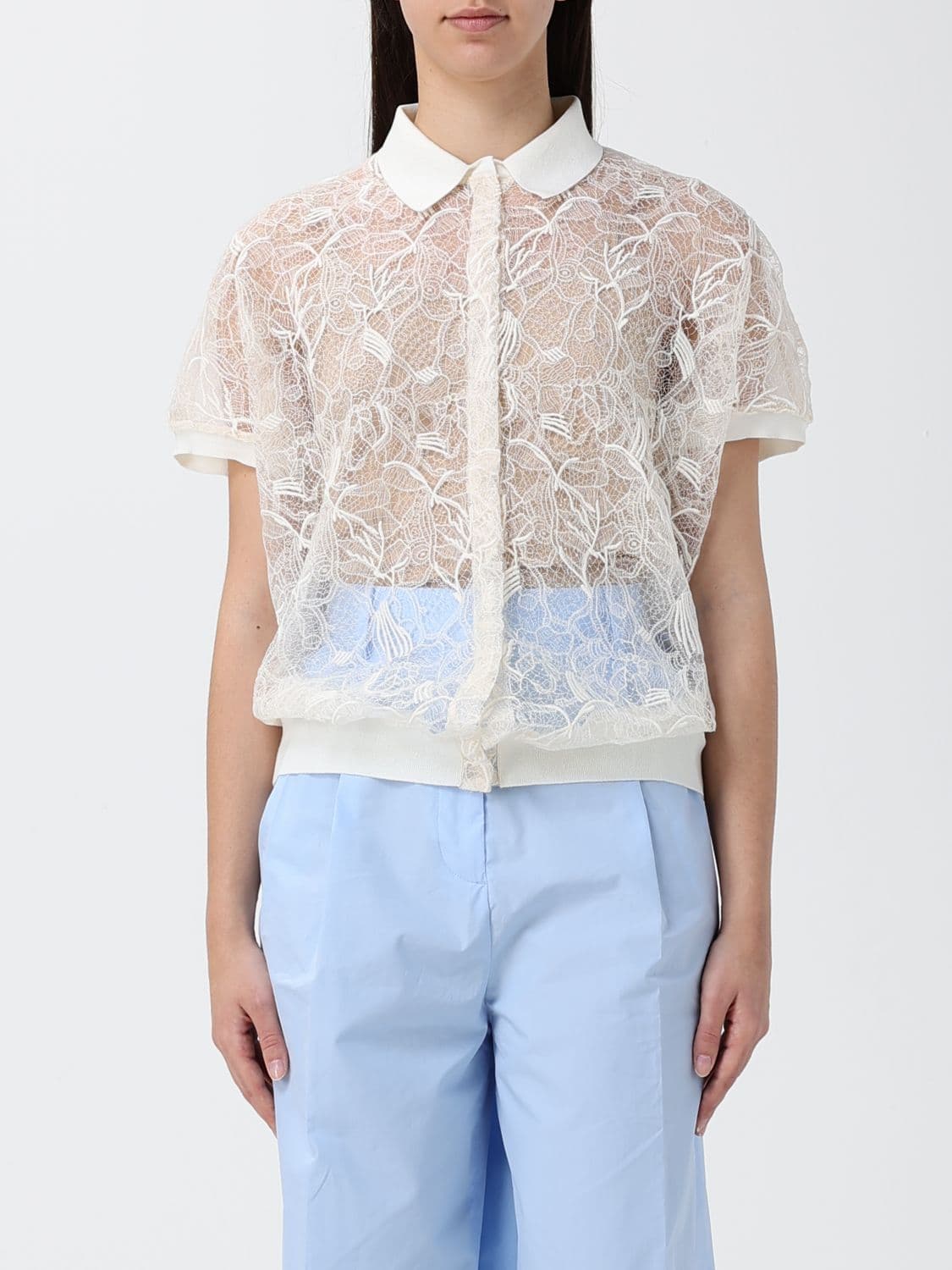 Fabiana Filippi Lace Polo Shirt