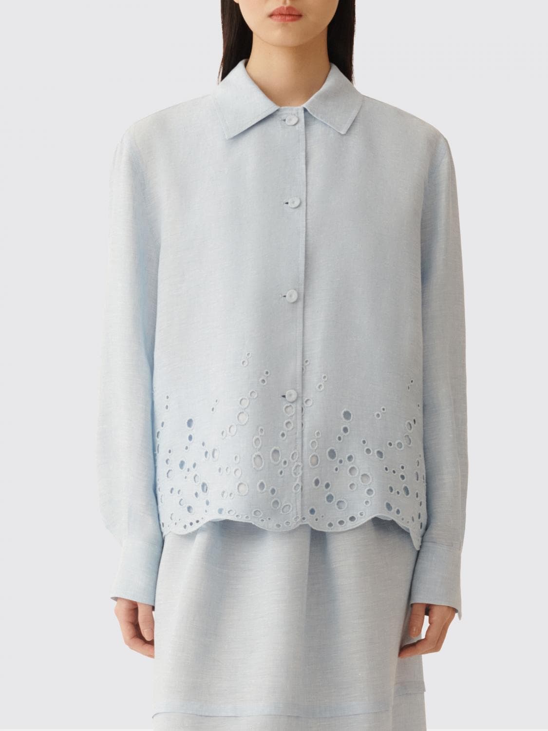 Fabiana Filippi Embroidered Linen Shirt Jacket