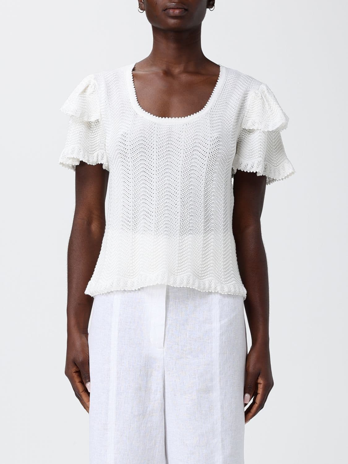 Twinset Perforated Cotton Top