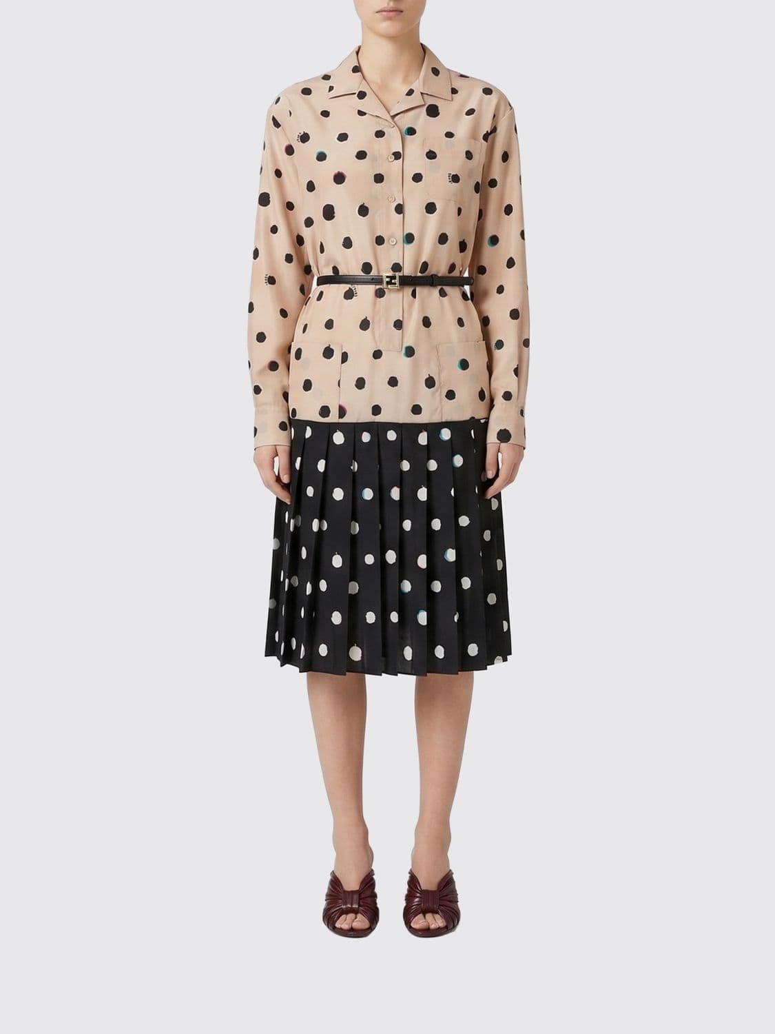 Fendi Polka Dot Silk Dress