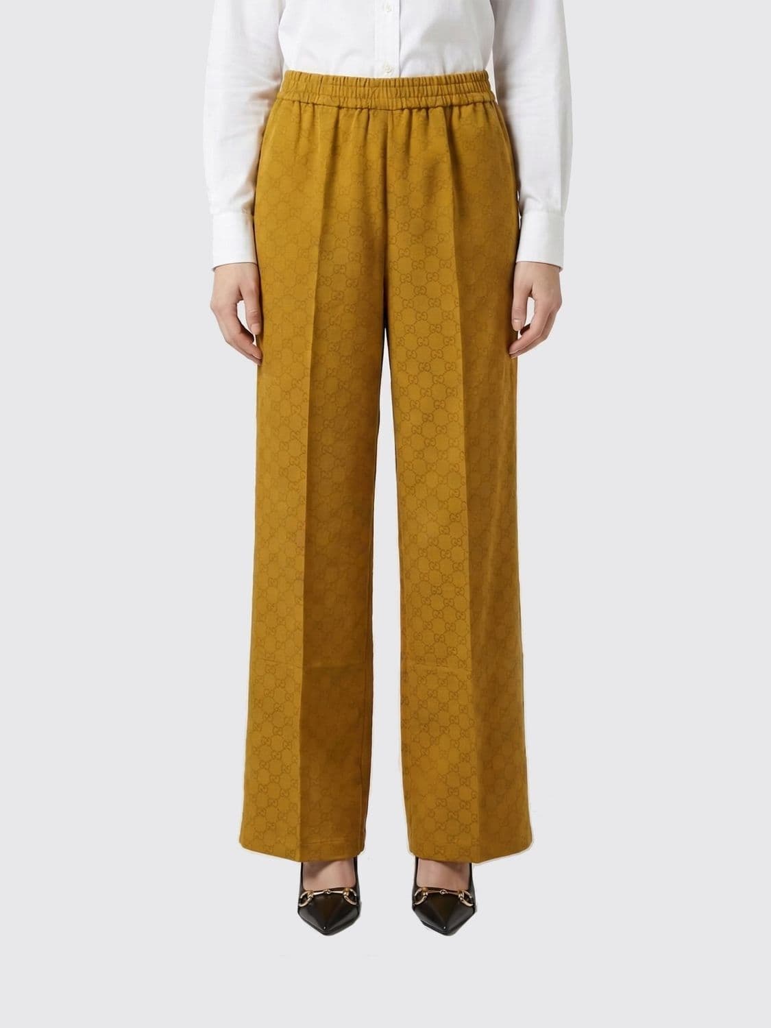Gucci GG Motif Viscose Blend Trousers