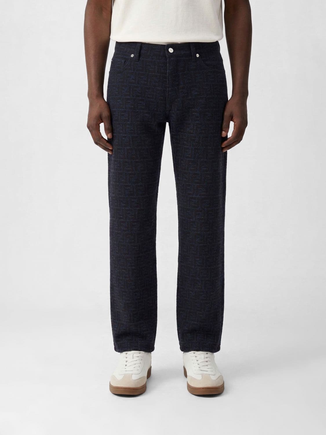 Fendi Monogram Denim Straight Jeans