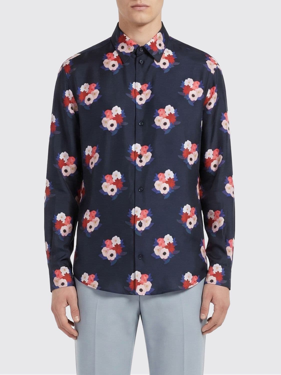 Fendi Floral Print Silk Shirt