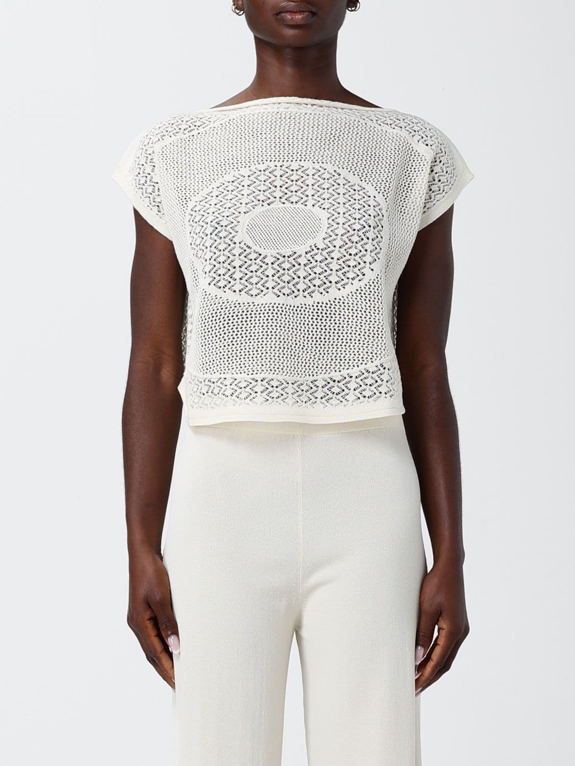Liviana Conti Crochet Cotton Top