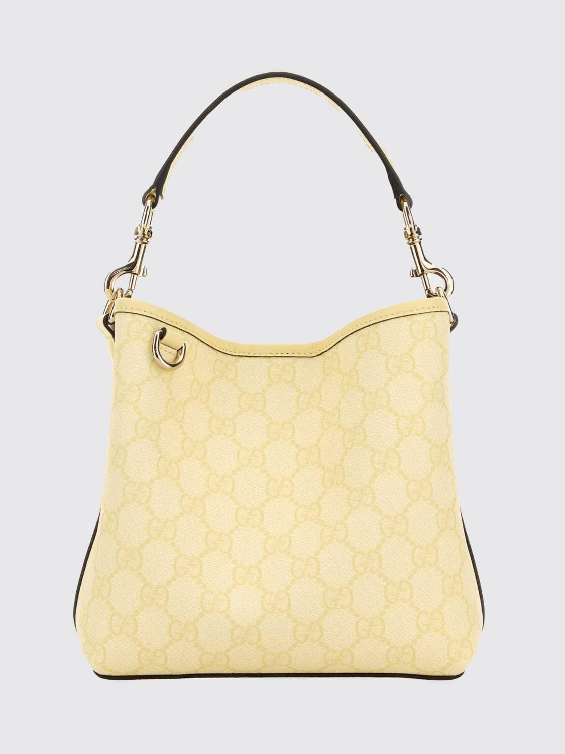 Gucci GG Emblem Grained Coated Cotton Bag With All Over GG Monogram