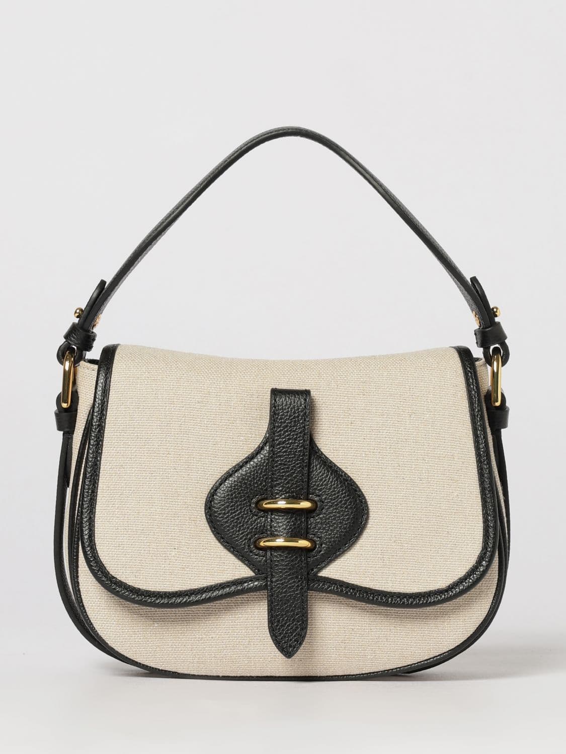 Coccinelle Mavery Canvas and Grained Leather Bag