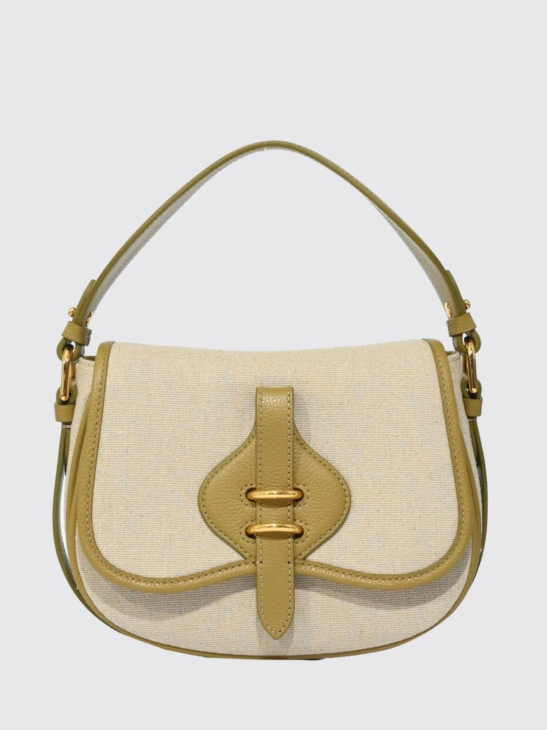 Coccinelle Mavery Canvas and Grained Leather Bag