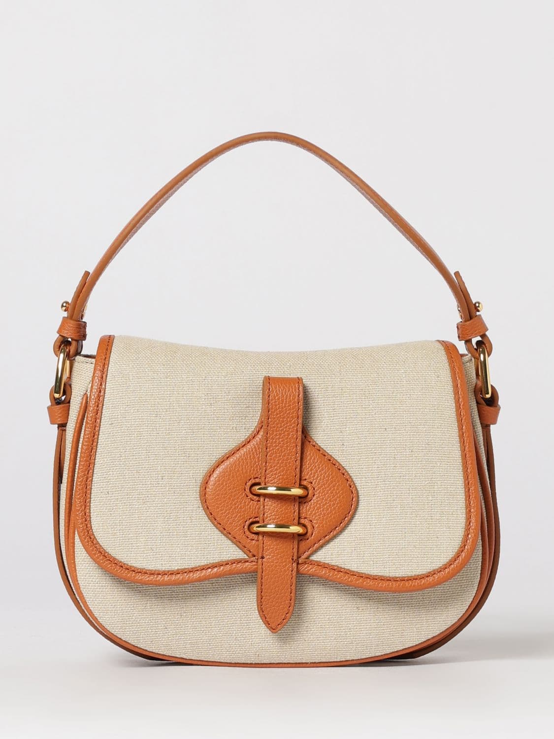 Coccinelle Mavery Canvas and Grained Leather Bag