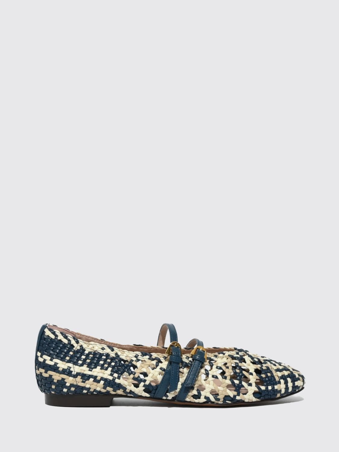 Coccinelle Risako Woven and Perforated Leather Ballerinas