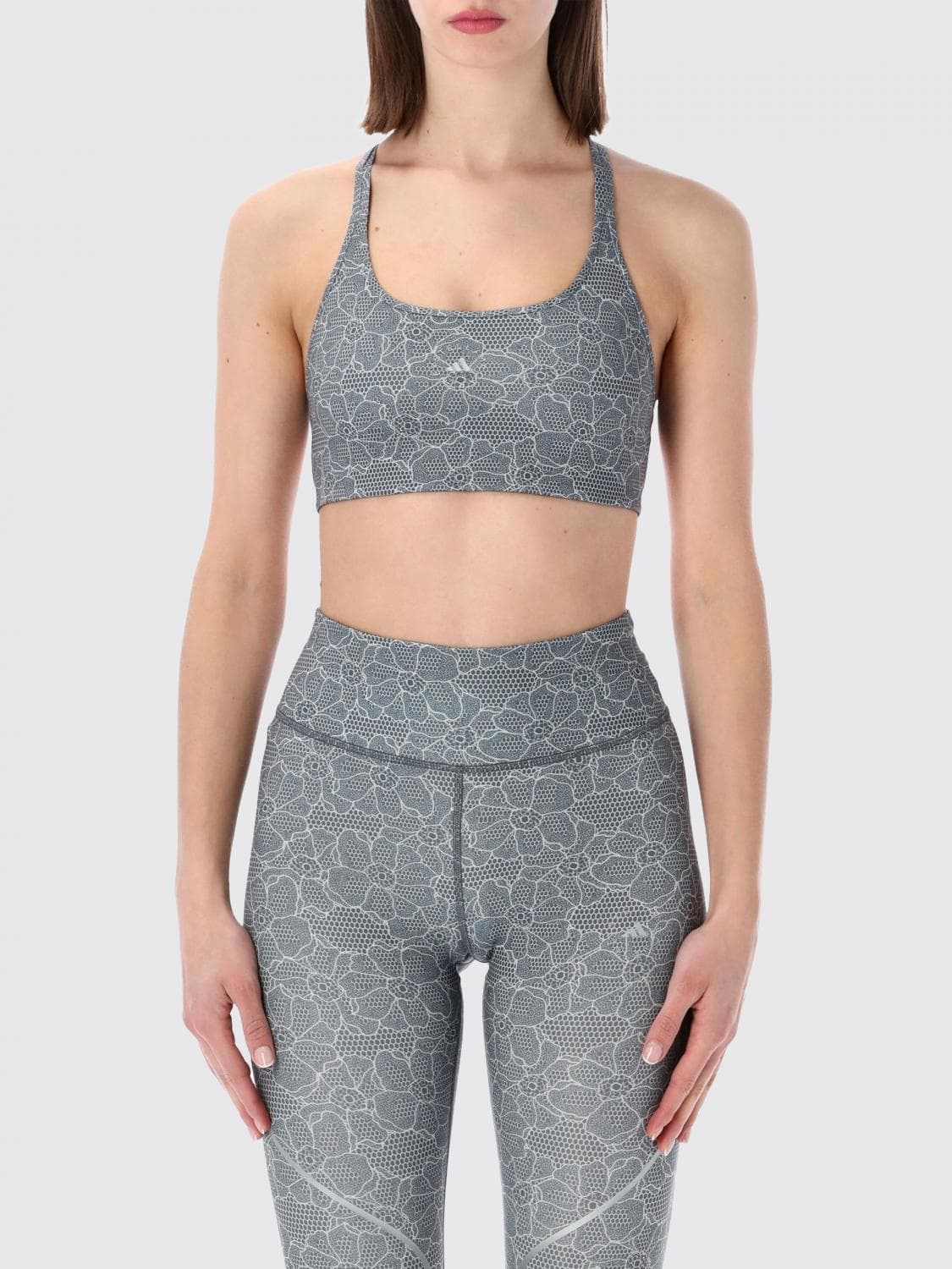 Adidas By Stella Mccartney Printed Technical Fabric Cropped Top
