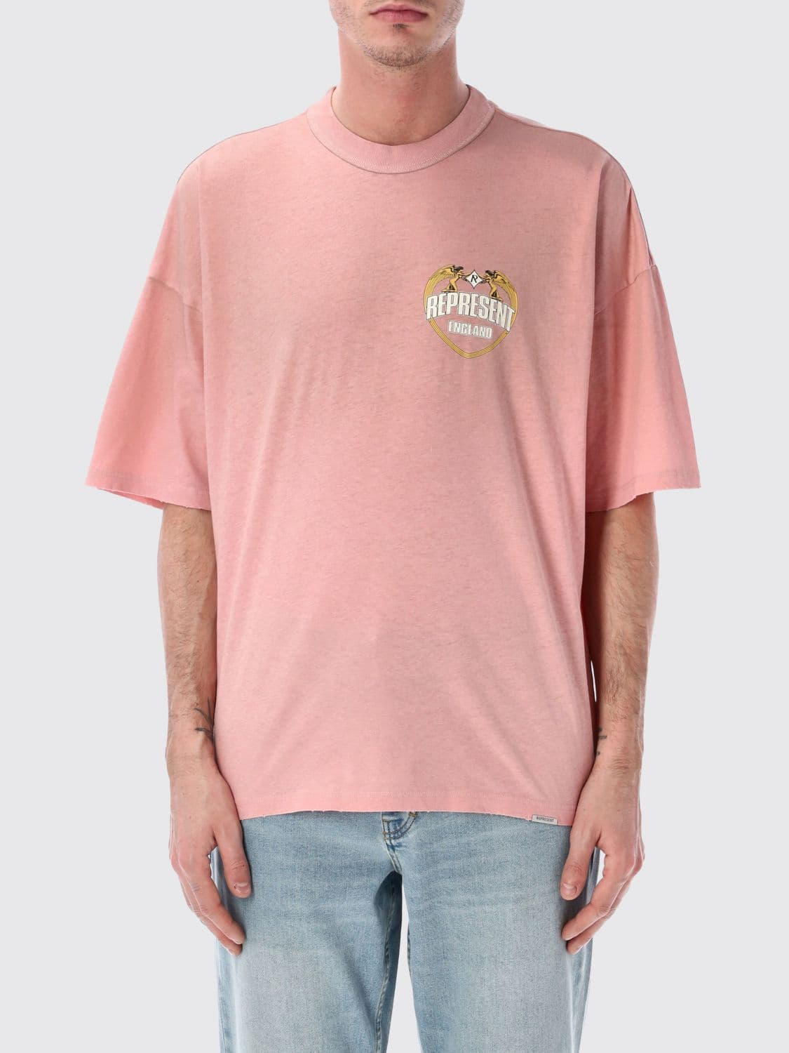 Represent Cotton Crew-Neck T-Shirt with Logo