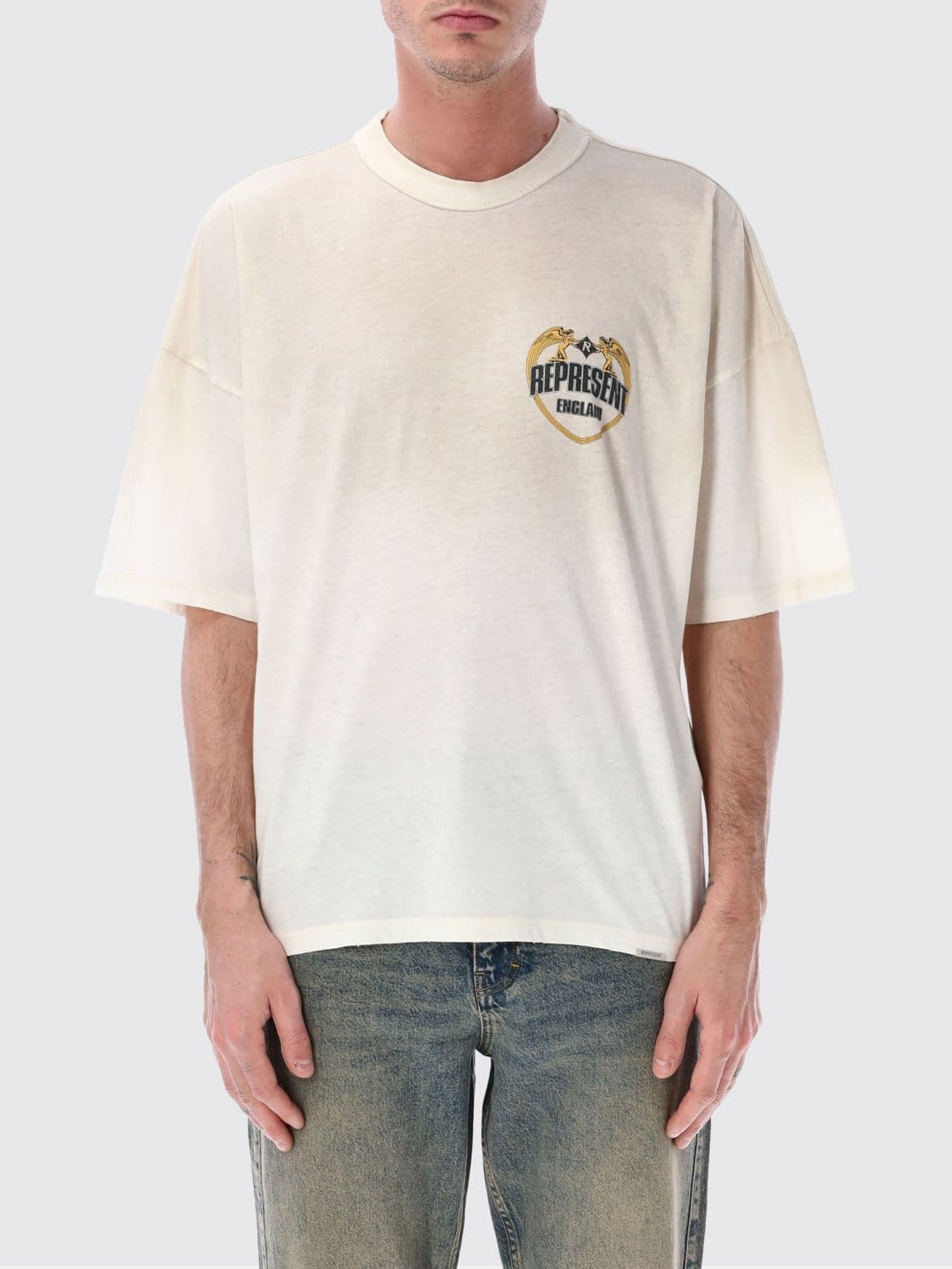 Represent Cotton Crew-Neck T-Shirt with Logo
