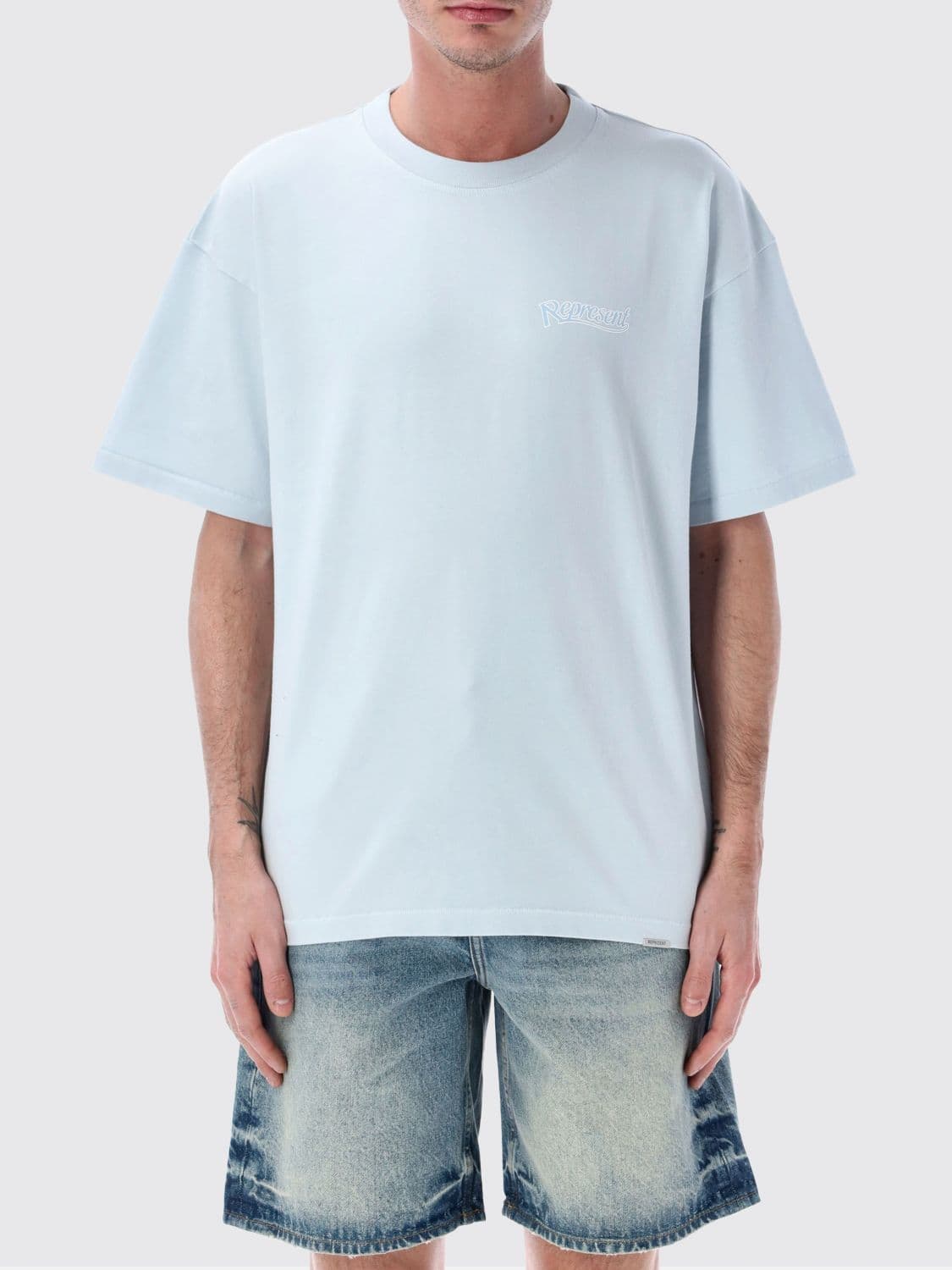 Represent Cotton Crew-Neck T-Shirt with Logo