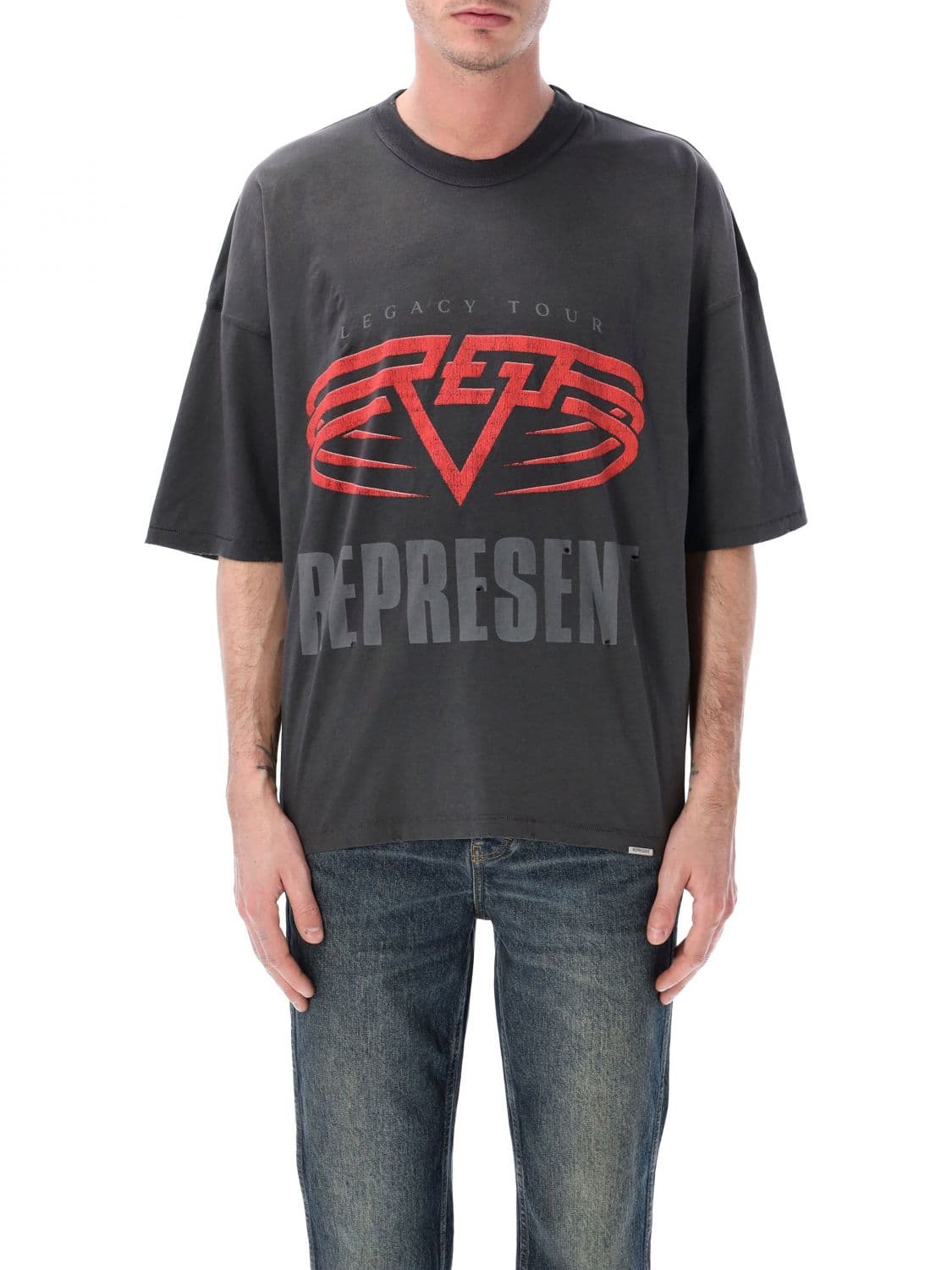 Represent Cotton Crew-Neck T-Shirt with Logo