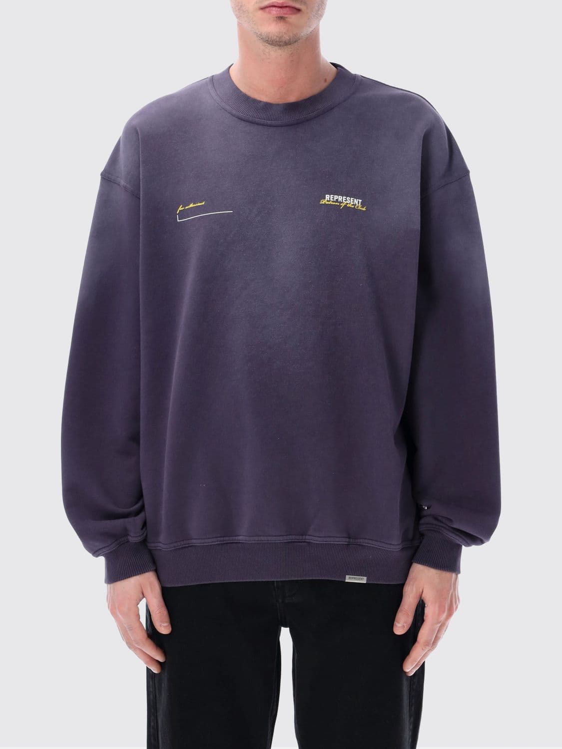 Represent Cotton Crew-Neck Sweatshirt with Logo