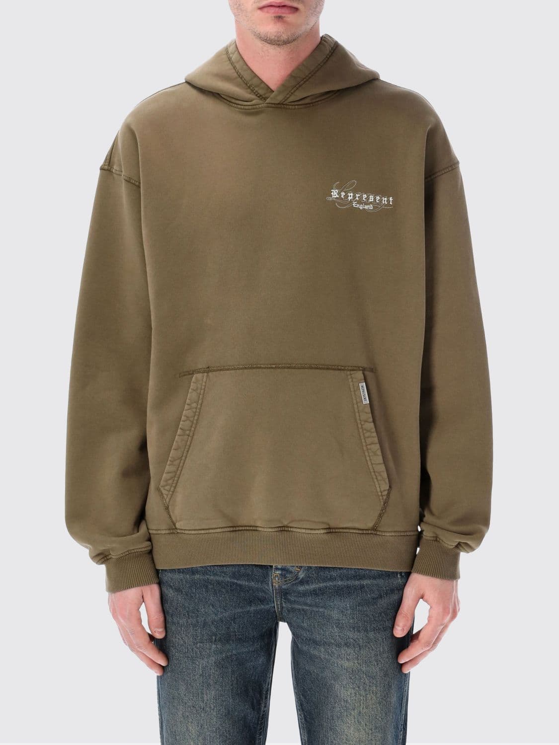 Represent Cotton Hooded Sweatshirt with Logo