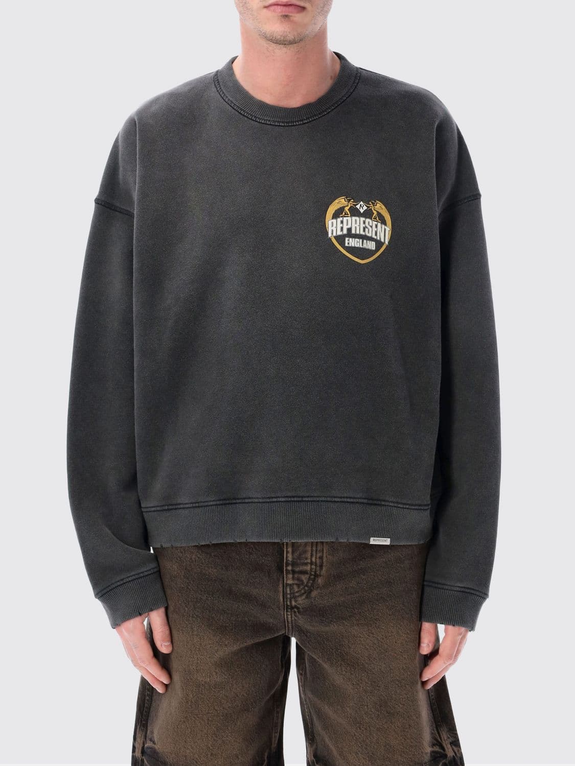 Represent Cotton Crewneck Sweatshirt with Logo