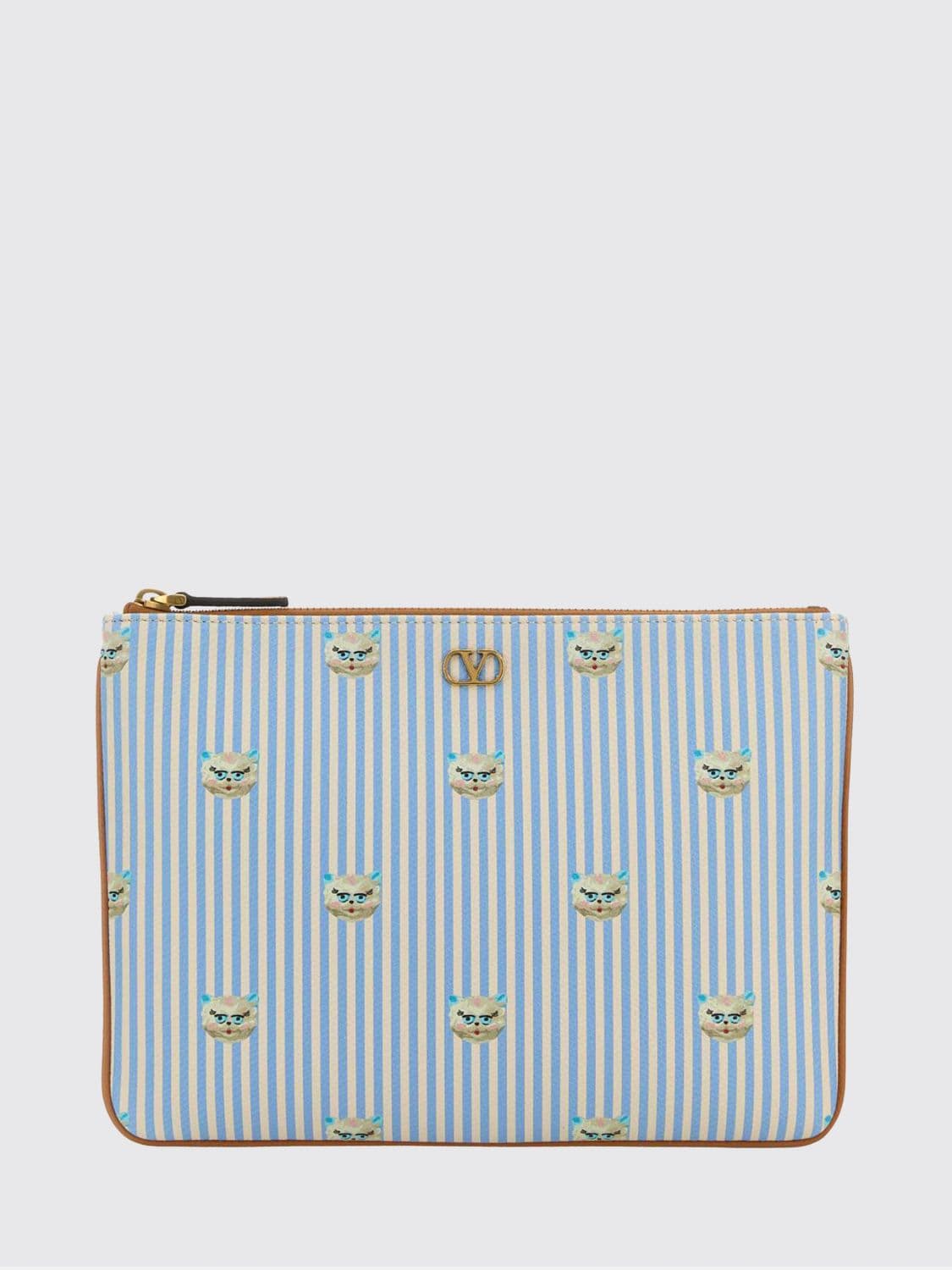 Valentino Garavani Le Chat De La Maison Grained Leather Pouch