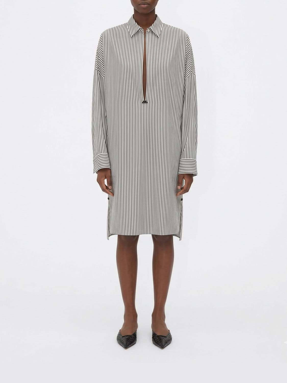 Tom Ford Striped Silk Chemisier Dress