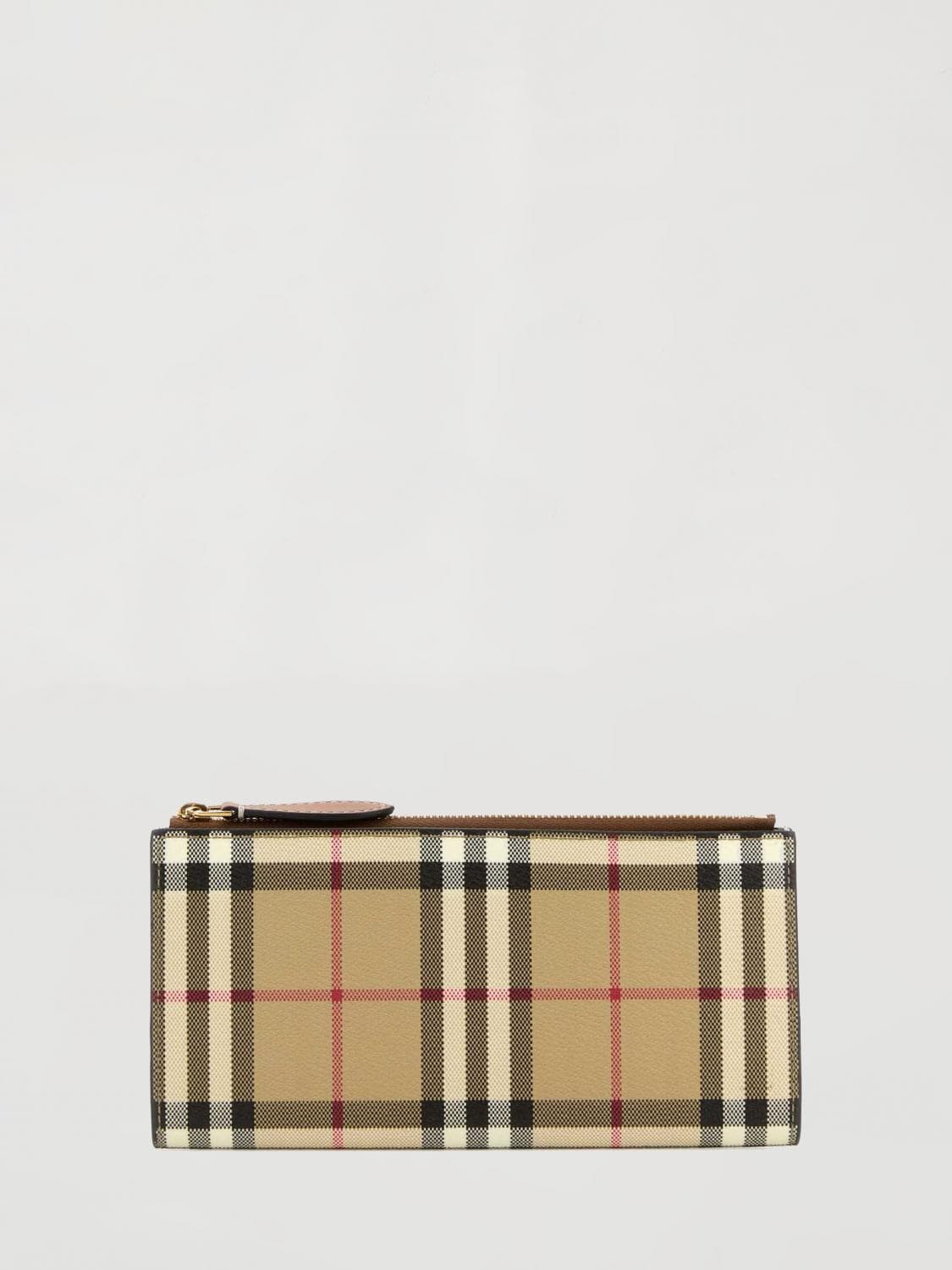 Burberry Coated Cotton Wallet with Vintage Check Print