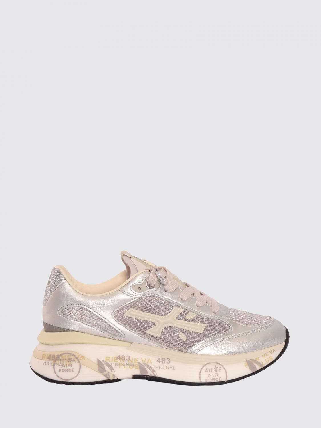 Premiata Laminated Leather and Mesh Moerun Sneakers