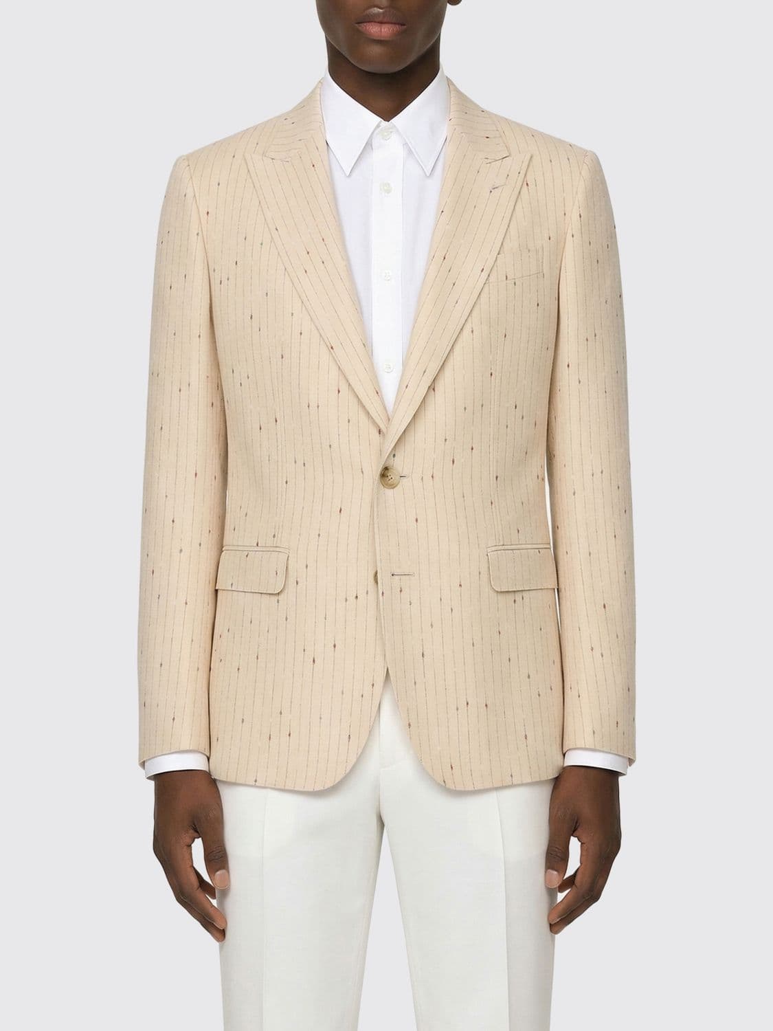 Dolce & Gabbana Pinstriped Viscose Single Breasted Blazer · 48