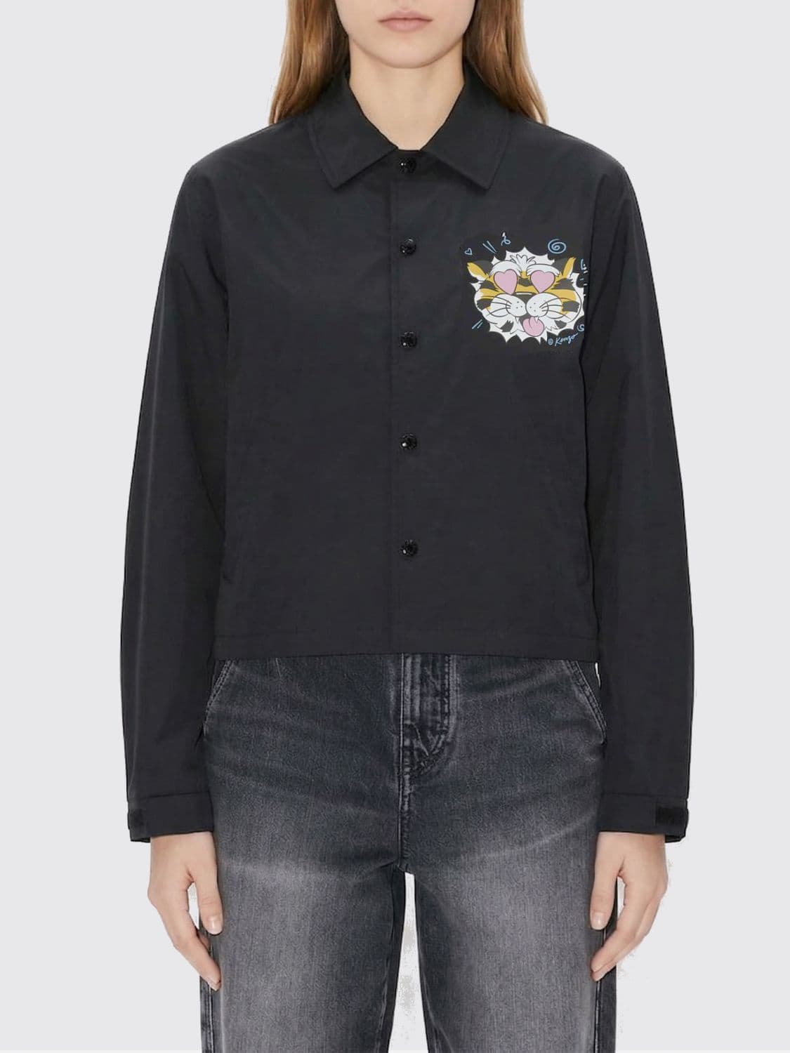 Kenzo Printed Cotton Blend Shirt Jacket · XS