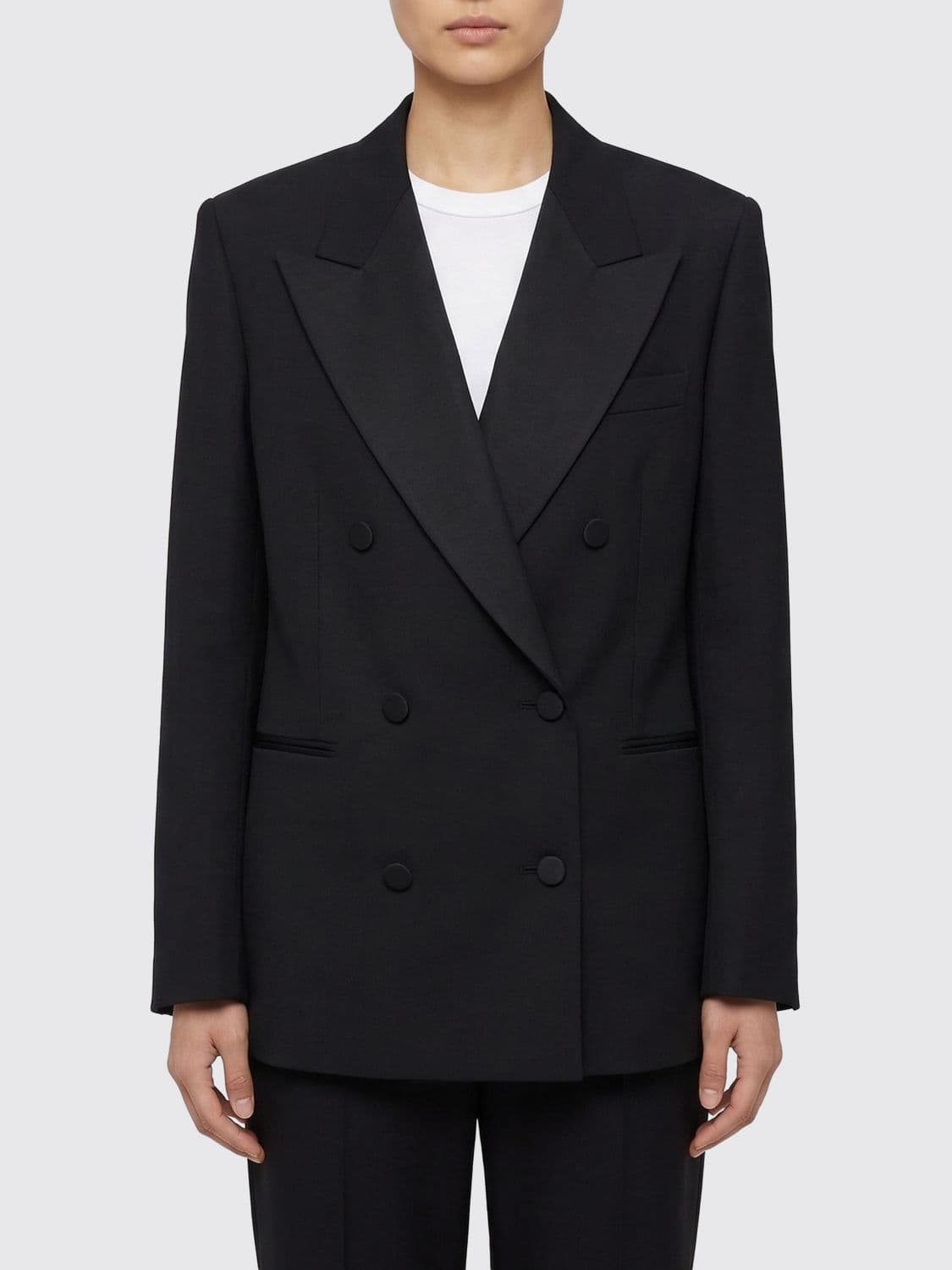 Dries Van Noten Double-Breasted Wool Blend Blazer