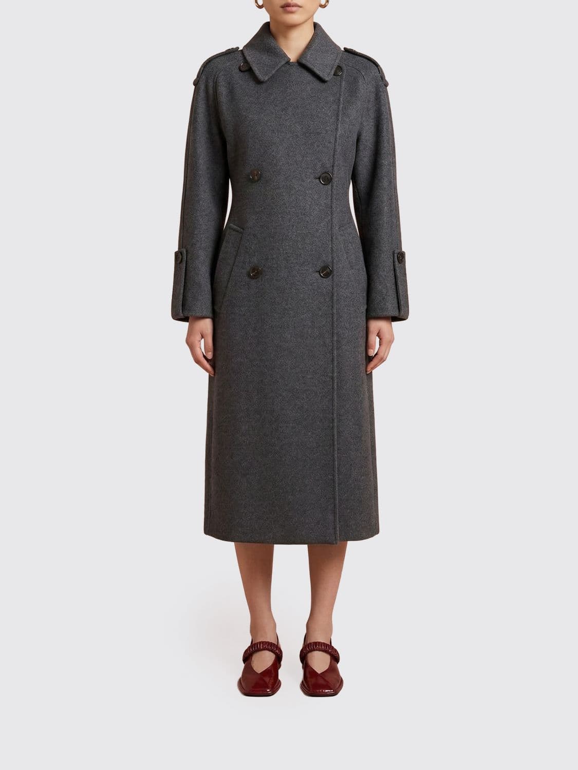 's Max Mara Double Breasted Virgin Wool Coat
