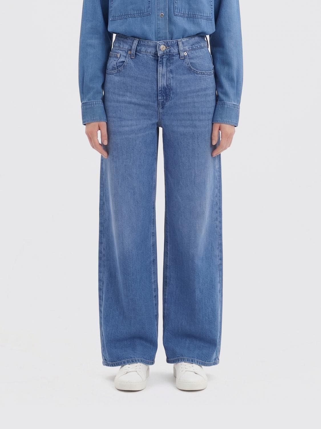 7 For All Mankind Wide Leg Denim Trousers