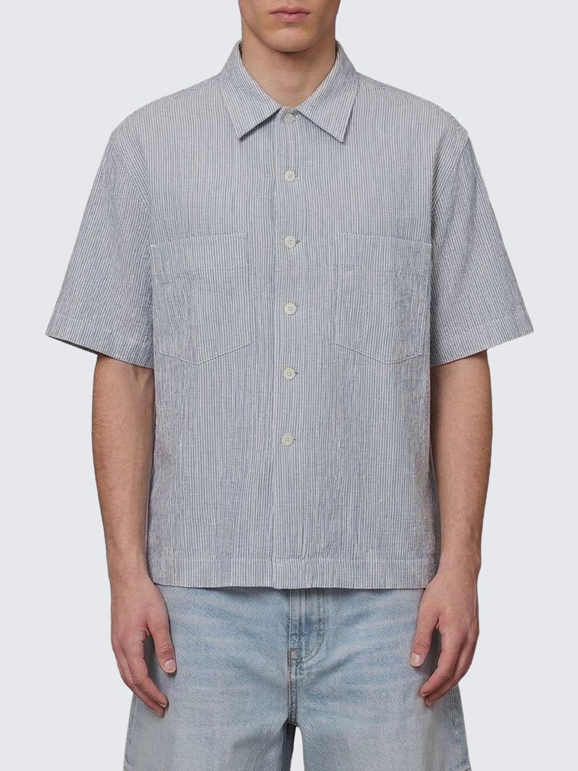 Sunflower Striped Stretch Cotton Shirt