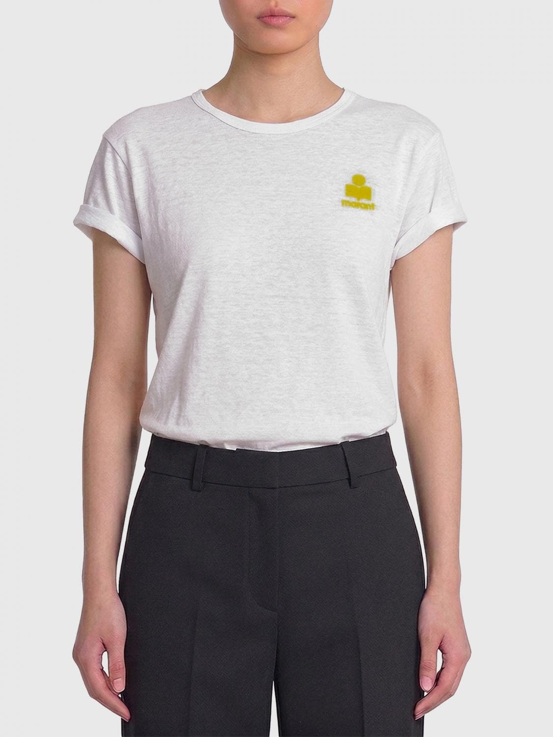 Isabel Marant Etoile Linen T-Shirts With Logo
