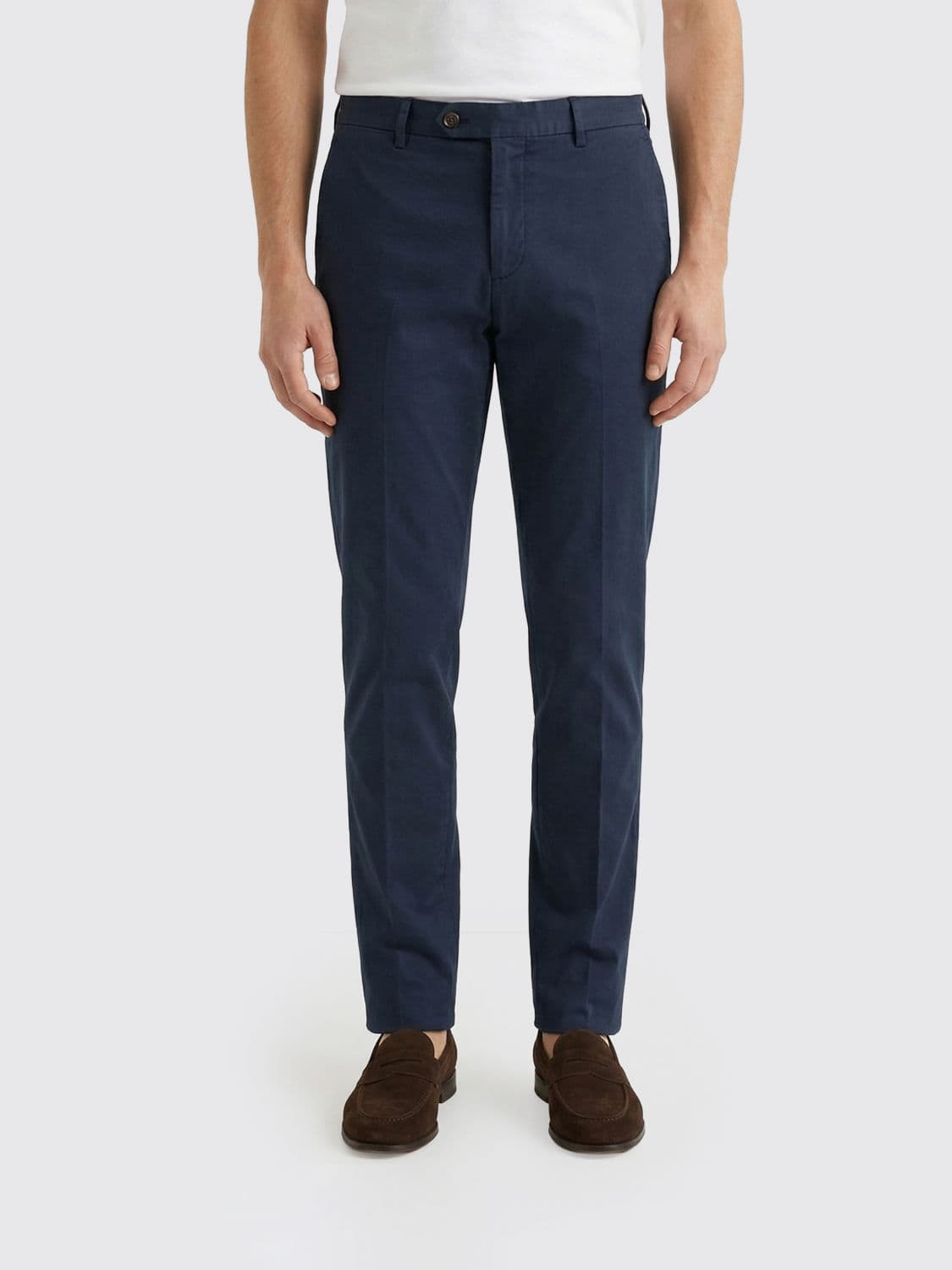Pt Torino Stretch Cotton And Silk Chino Trousers · 52