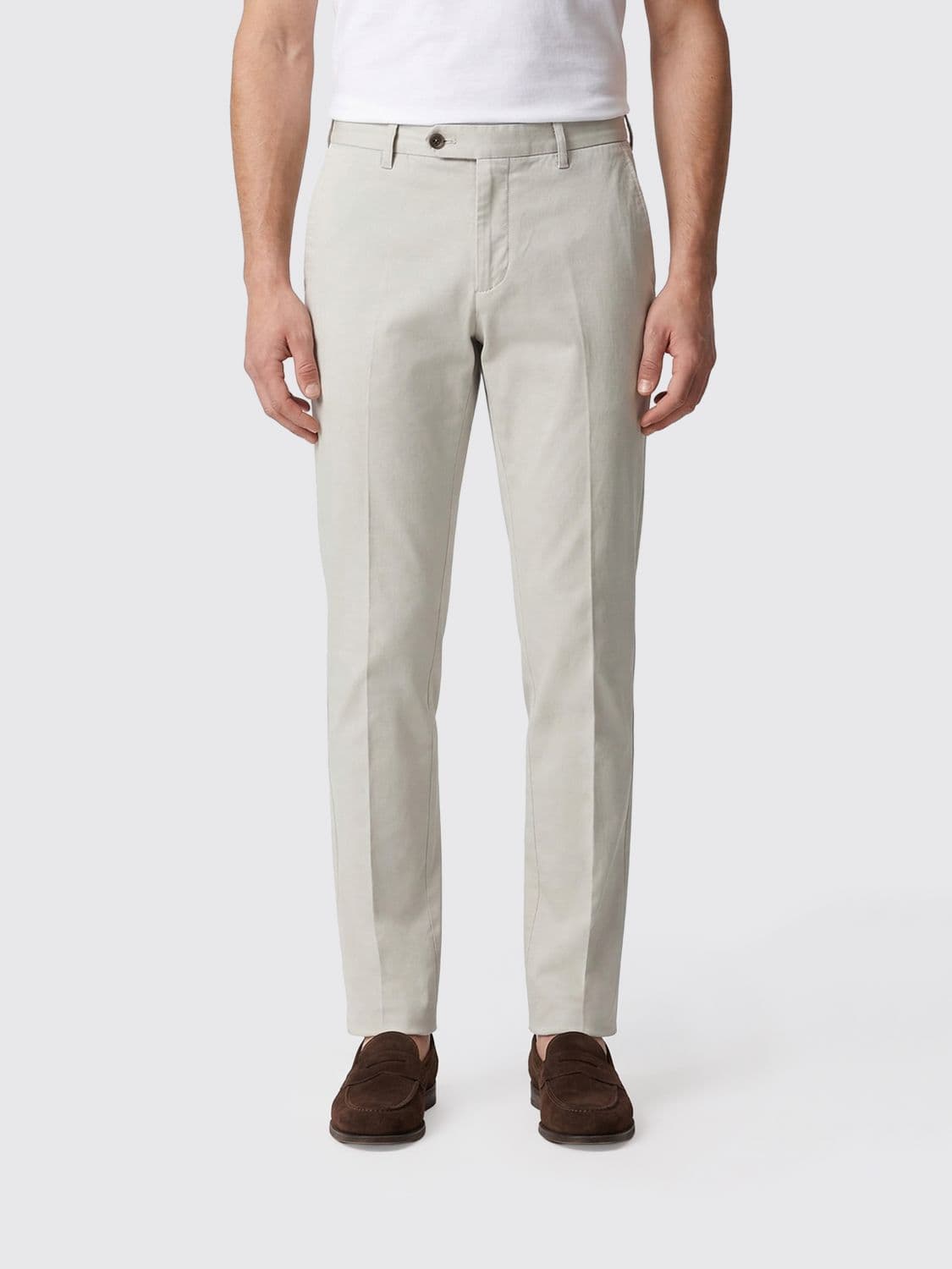 Pt Torino Stretch Cotton And Silk Chino Trousers · 58