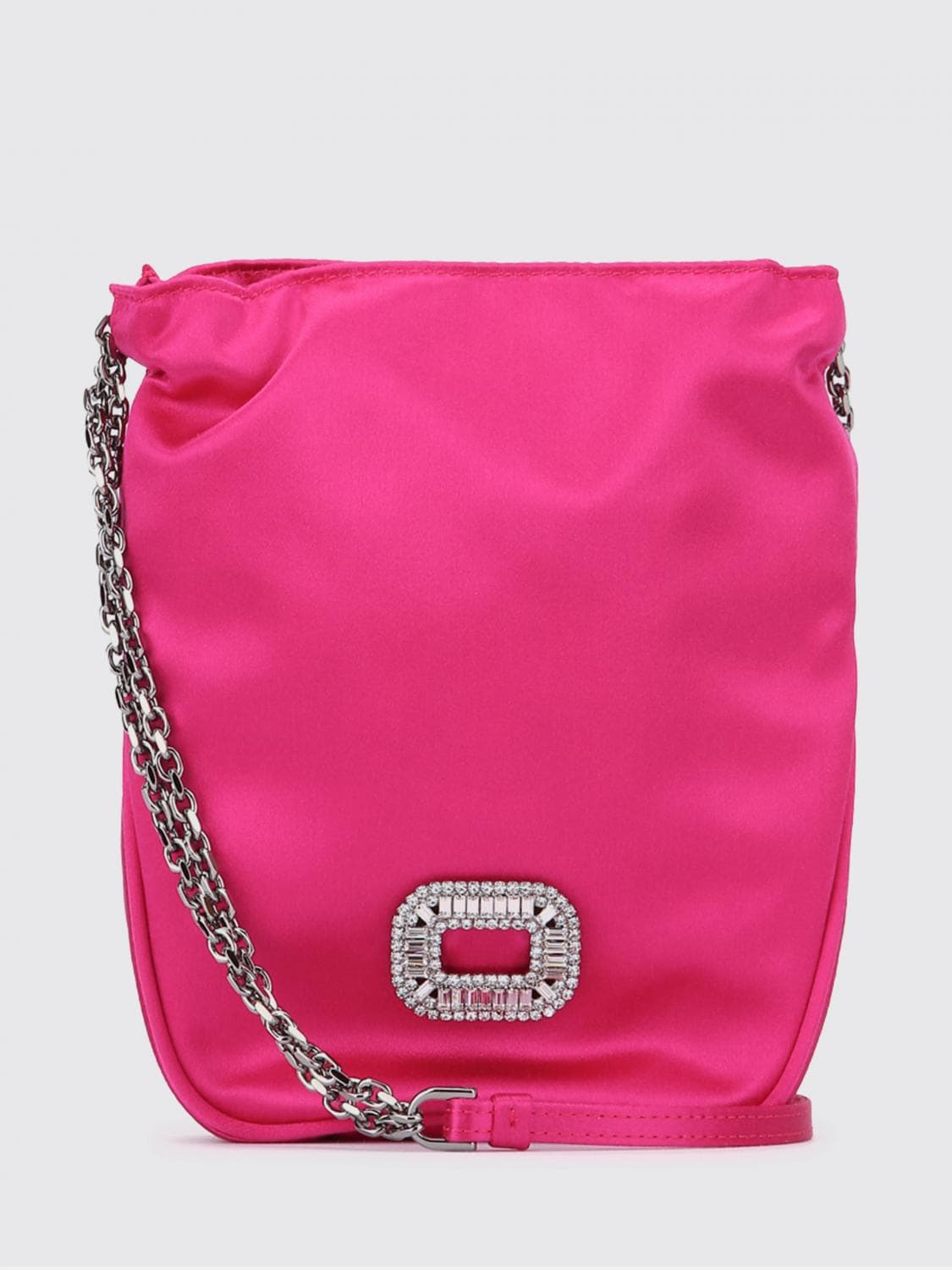 Roger Vivier Nano Pilgrim Satin Bag with Jewel Buckle · OS