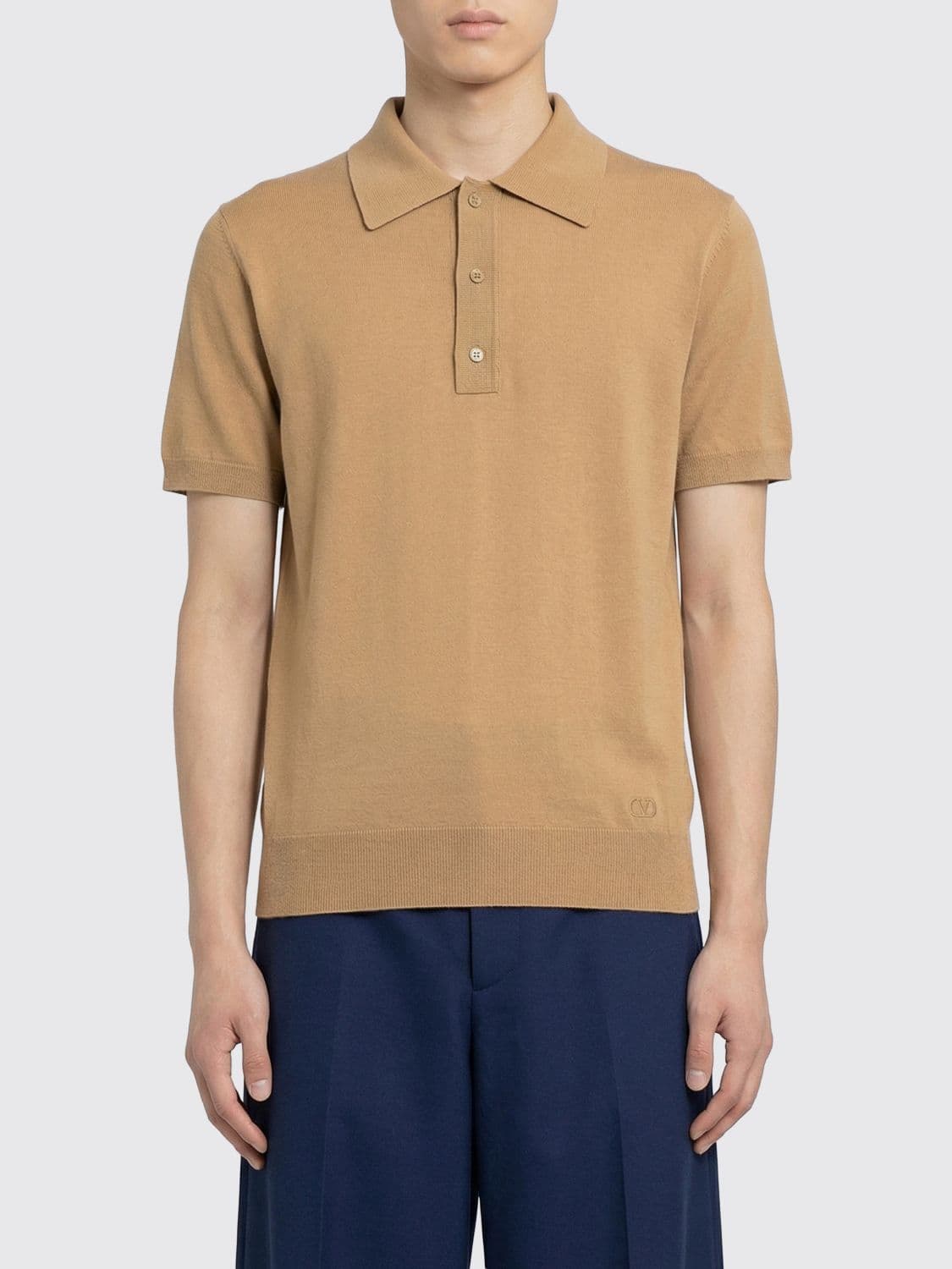 Valentino Virgin Wool Knit Polo Shirt