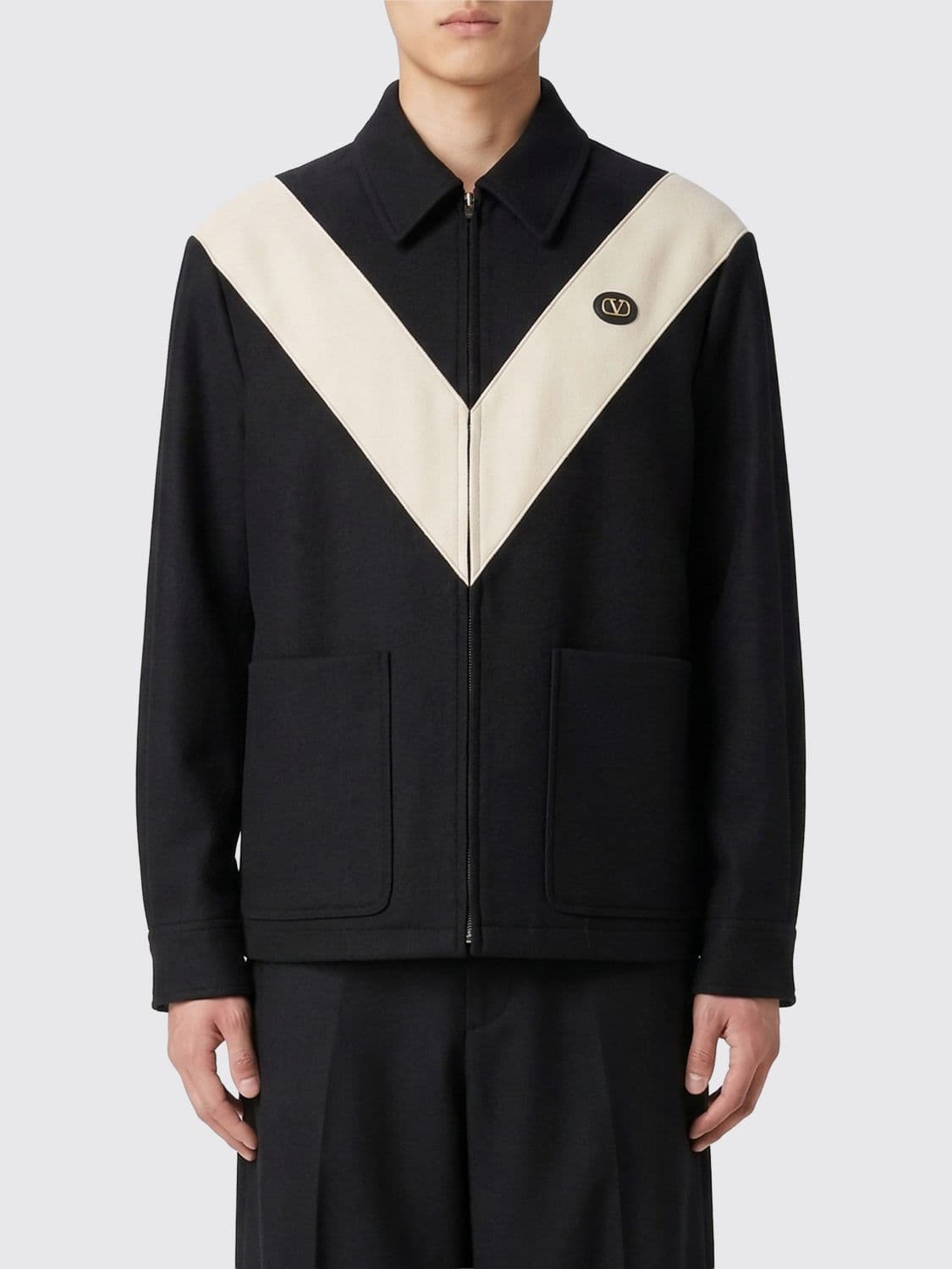 Valentino V Wool Blend Coat