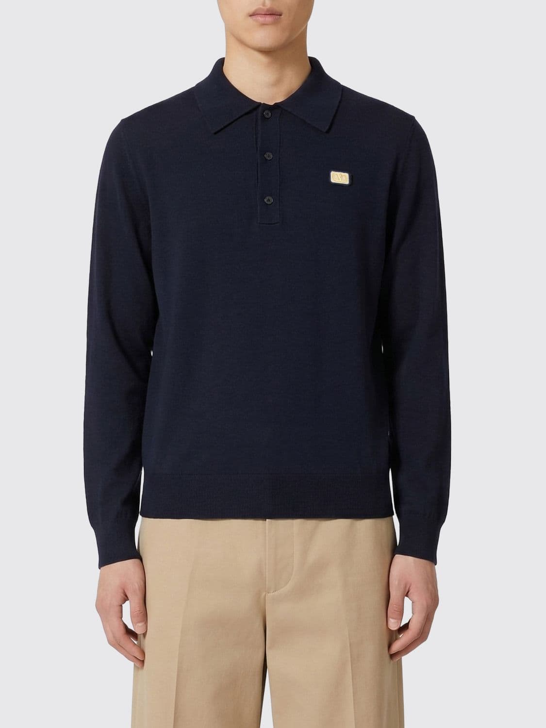 Valentino Virgin Wool Knit Polo Shirt
