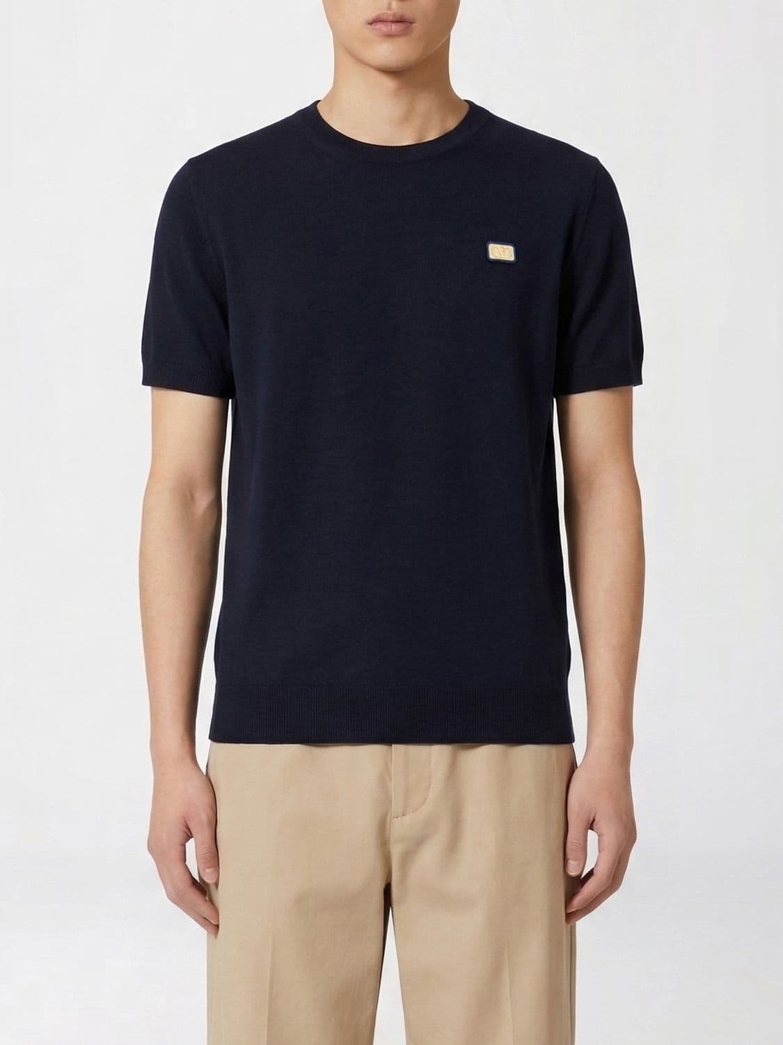Valentino Virgin Wool Knit Sweater with Logo