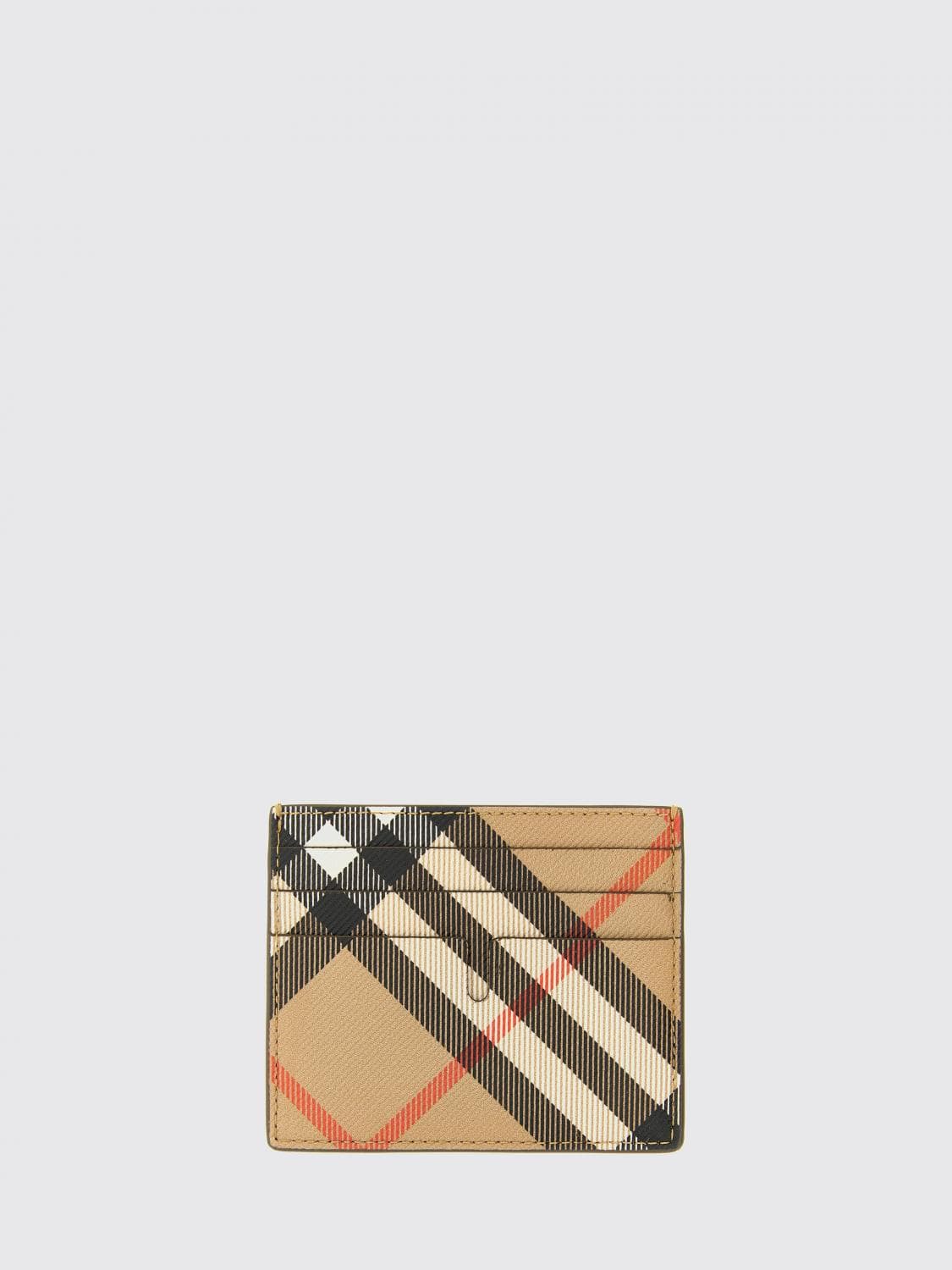 Burberry Coated Cotton Check Print Credit Card Holder · OS