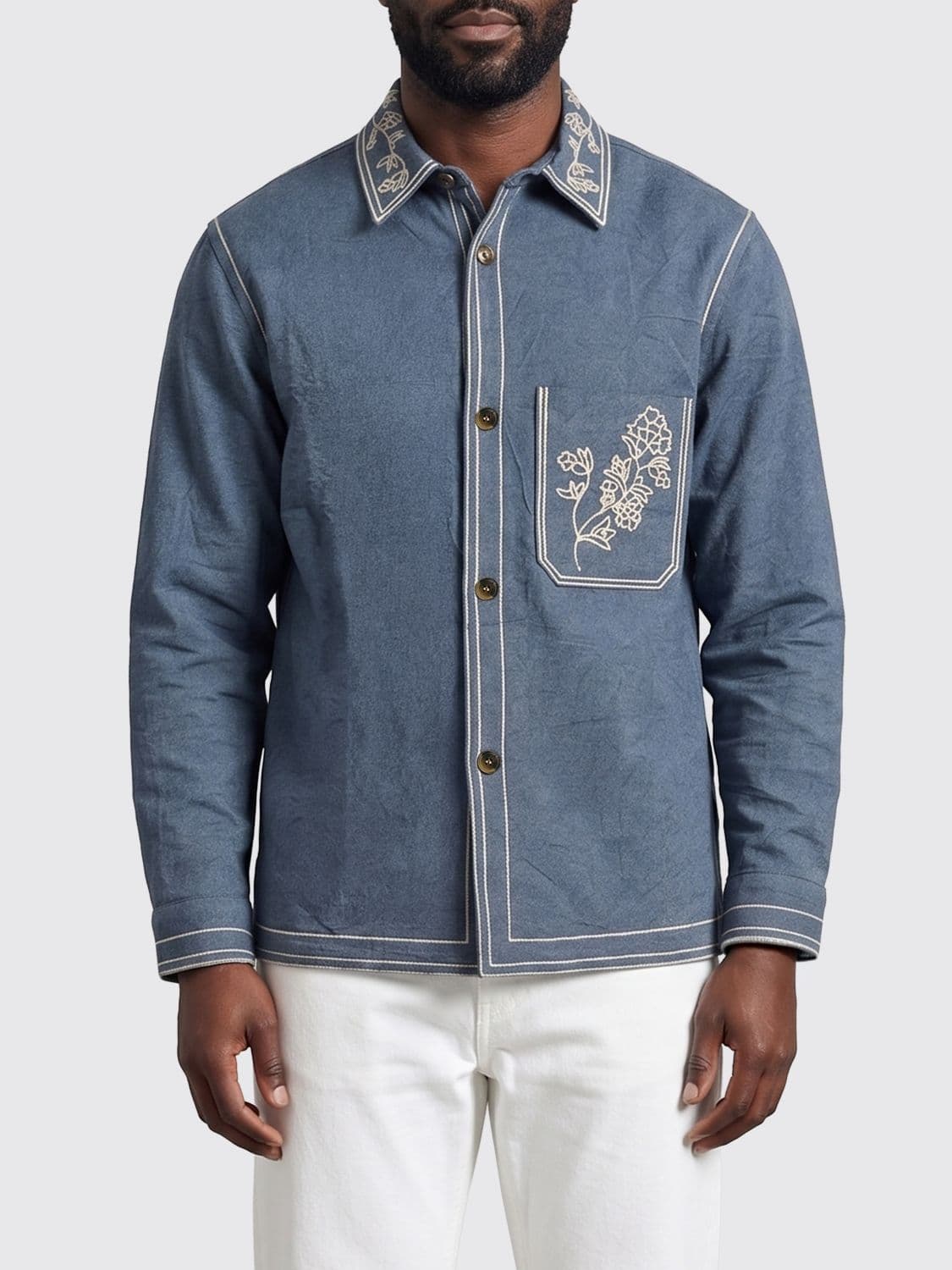 Isabel Marant Embroidered Cotton Rudy Overshirt · S