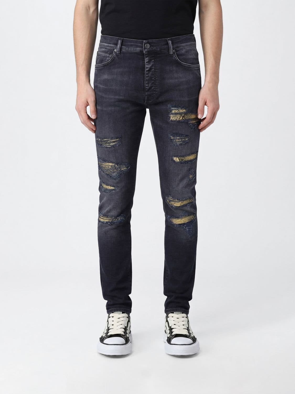 Amiri Slim Fit Jeans In Distressed Denim